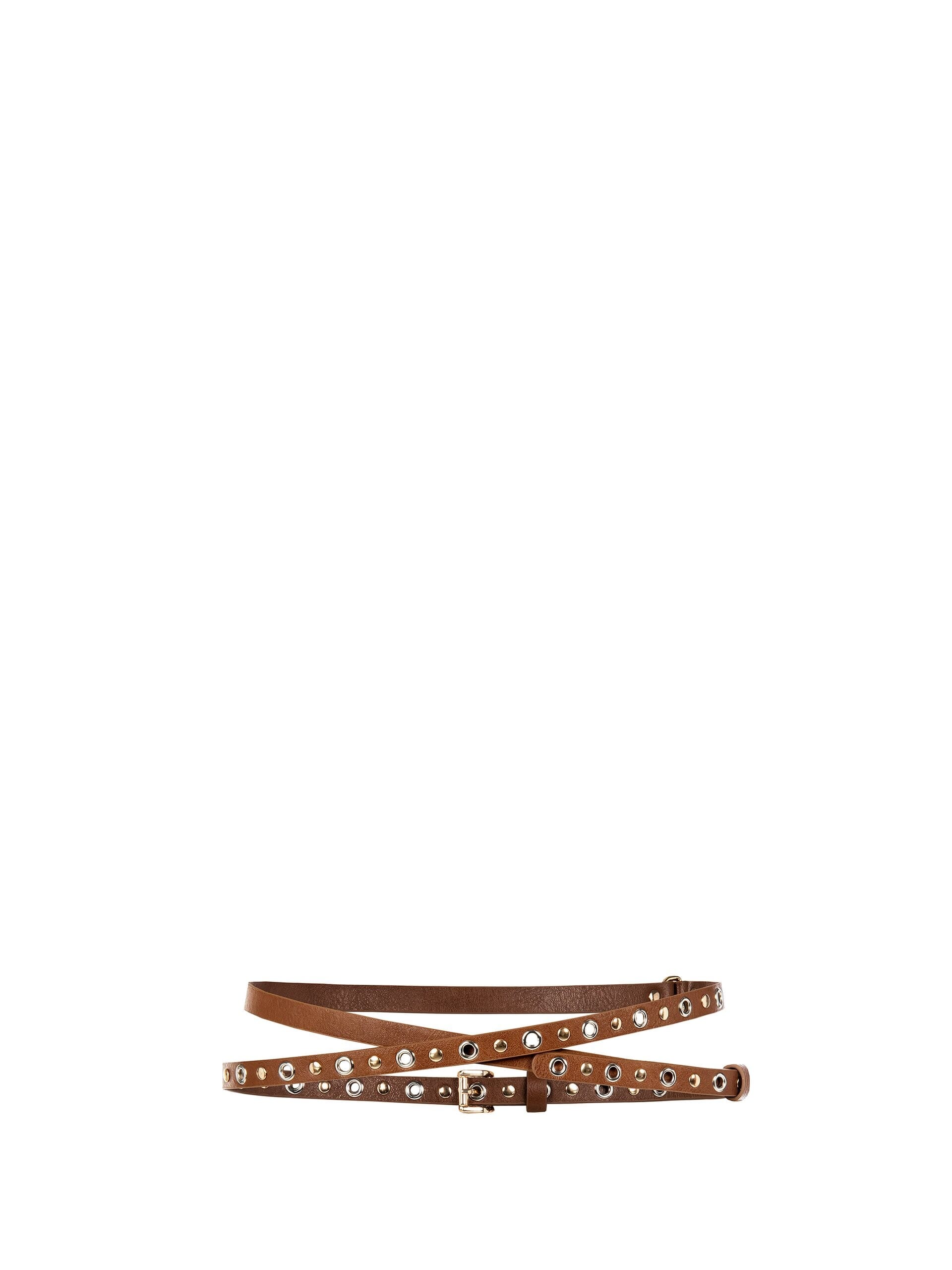 Rinascimento Ceinture en cuir fin Simil avec clous et œillets