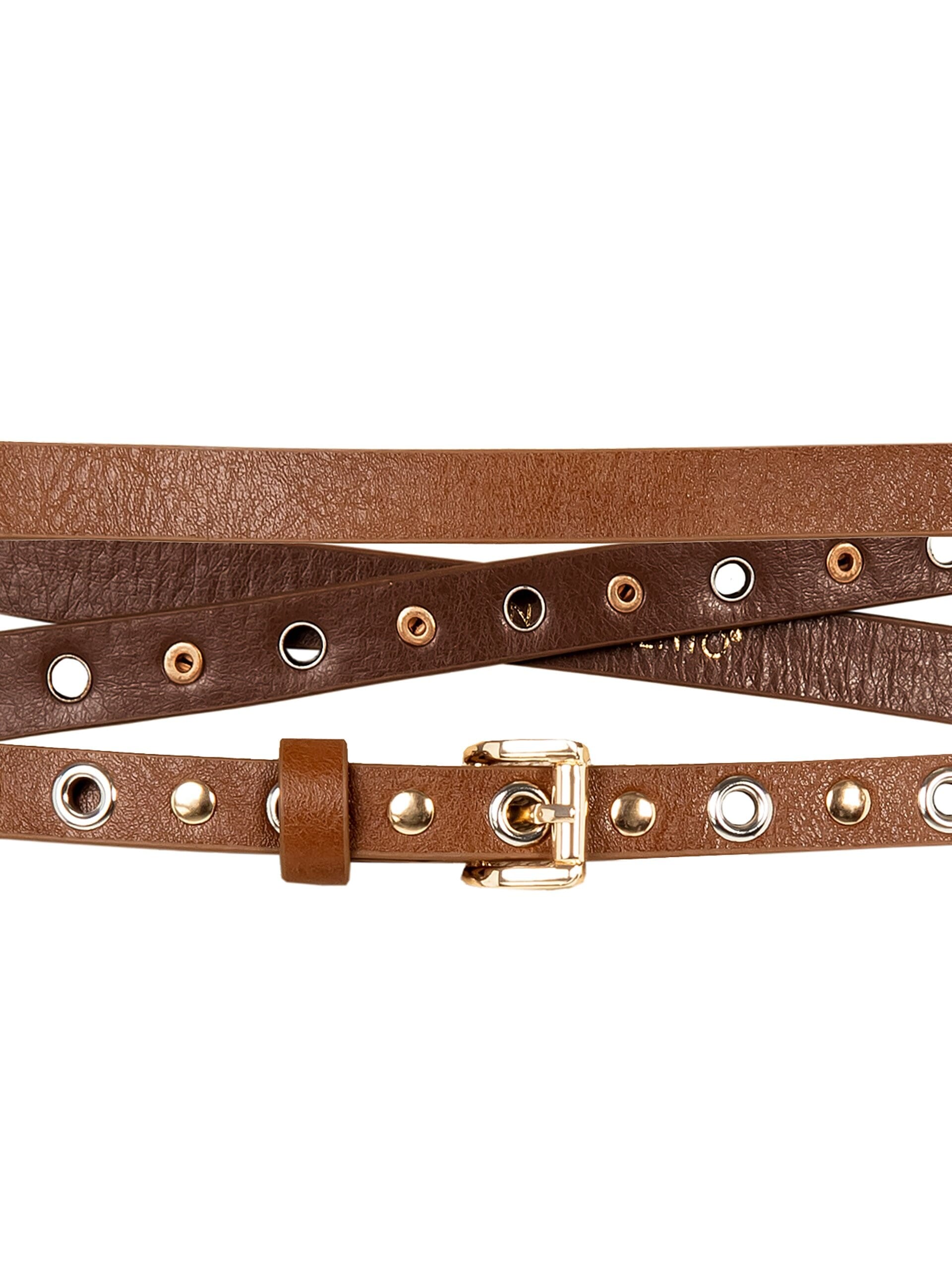 Rinascimento Ceinture en cuir fin Simil avec clous et œillets