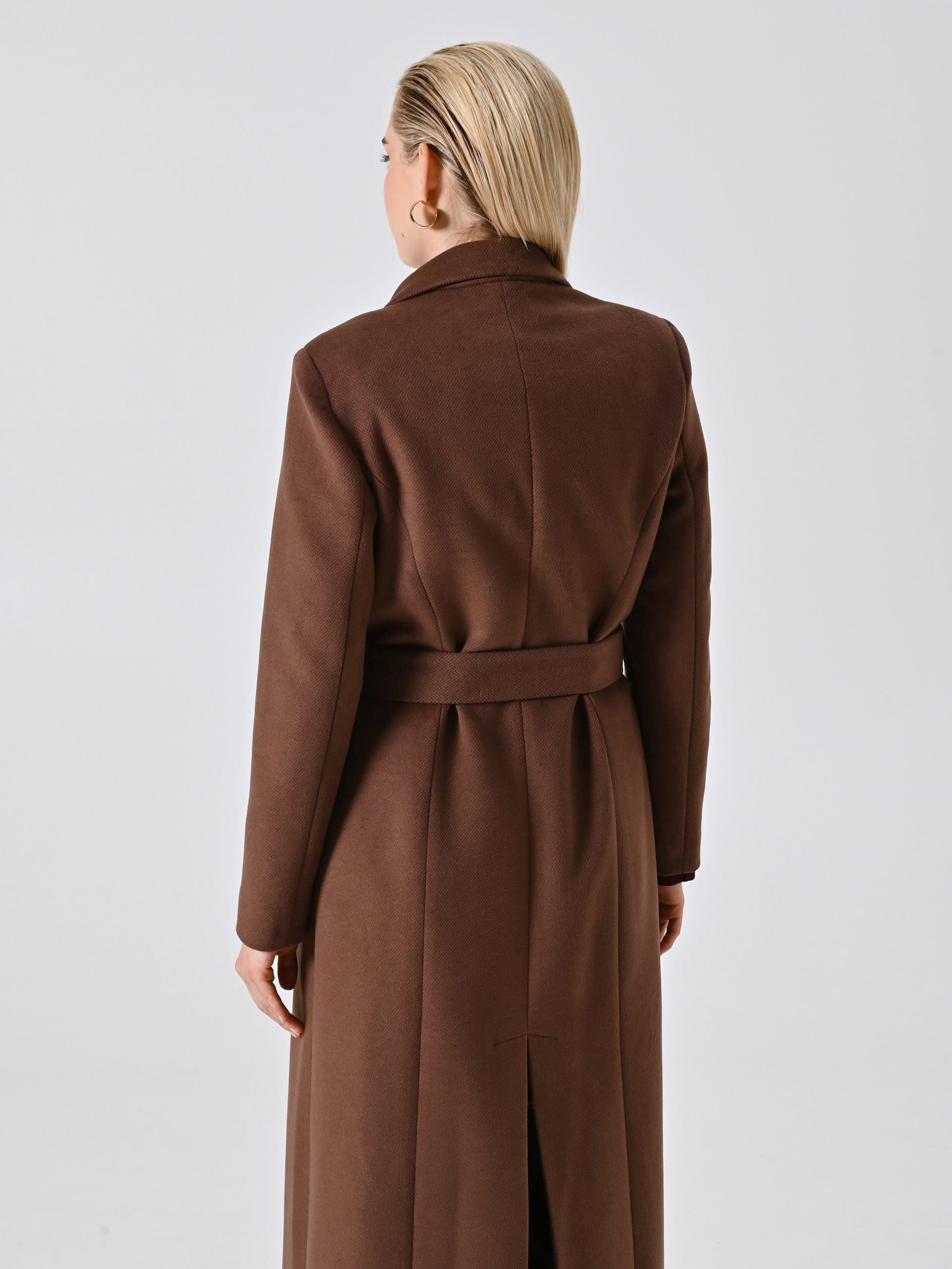 Cappotto Spolverino Extra Lungo In Velour Con Cintura Coordinata Rinascimento