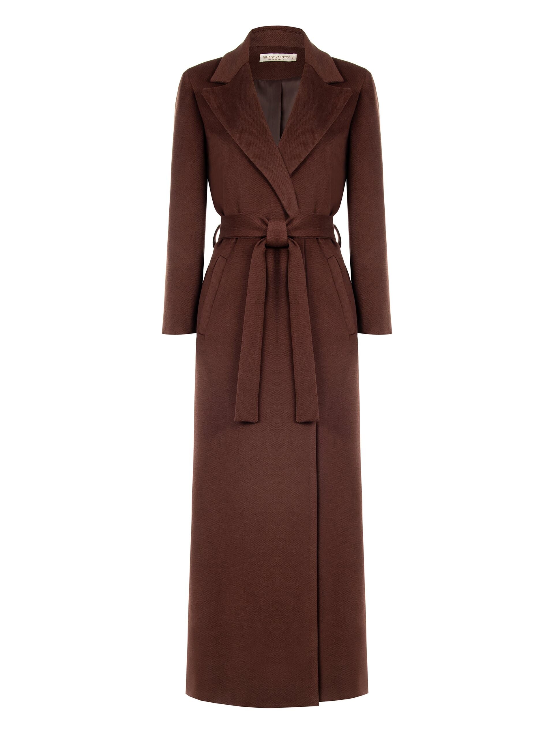 Cappotto Spolverino Extra Lungo In Velour Con Cintura Coordinata Rinascimento