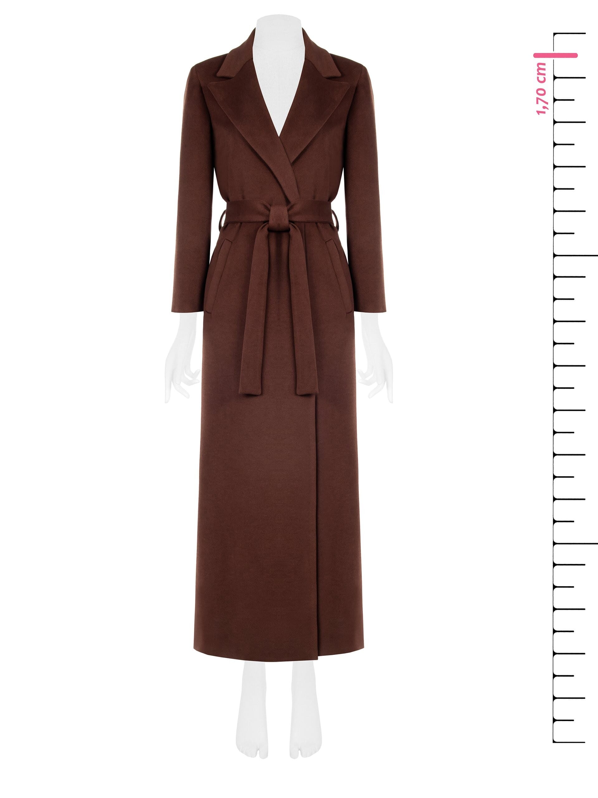 Cappotto Spolverino Extra Lungo In Velour Con Cintura Coordinata Rinascimento