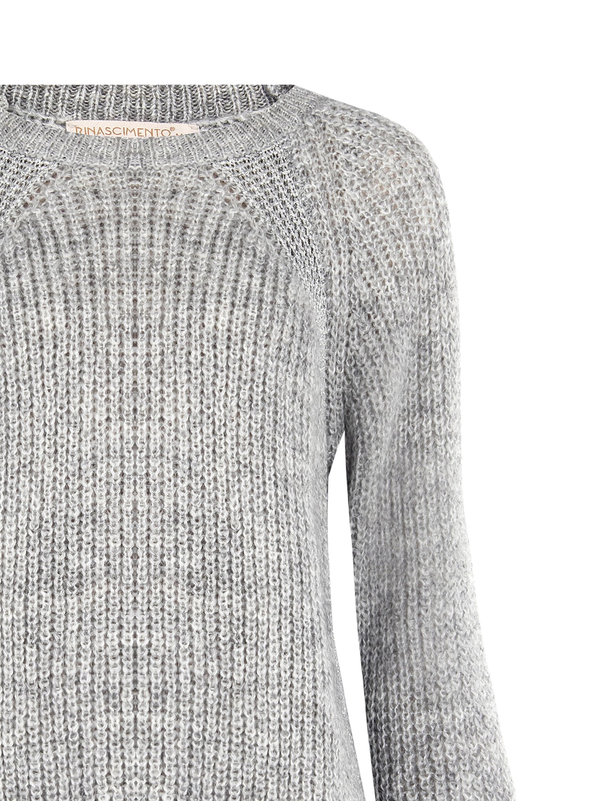 Maglione Intrecciato Con Bande Laterali E Lurex Rinascimento