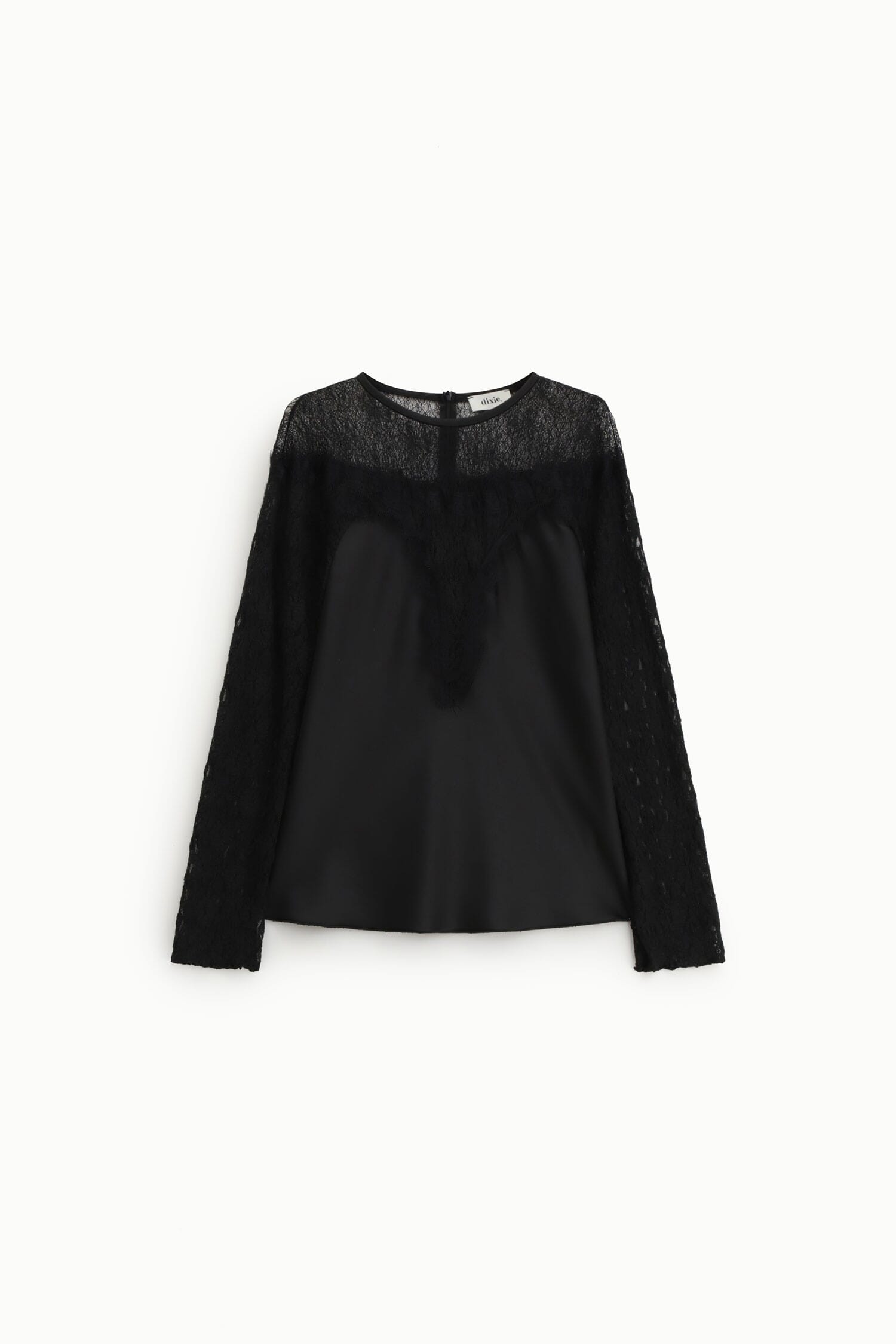 Blusa Con Maniche In Pizzo E Scollo Tondo Dixie
