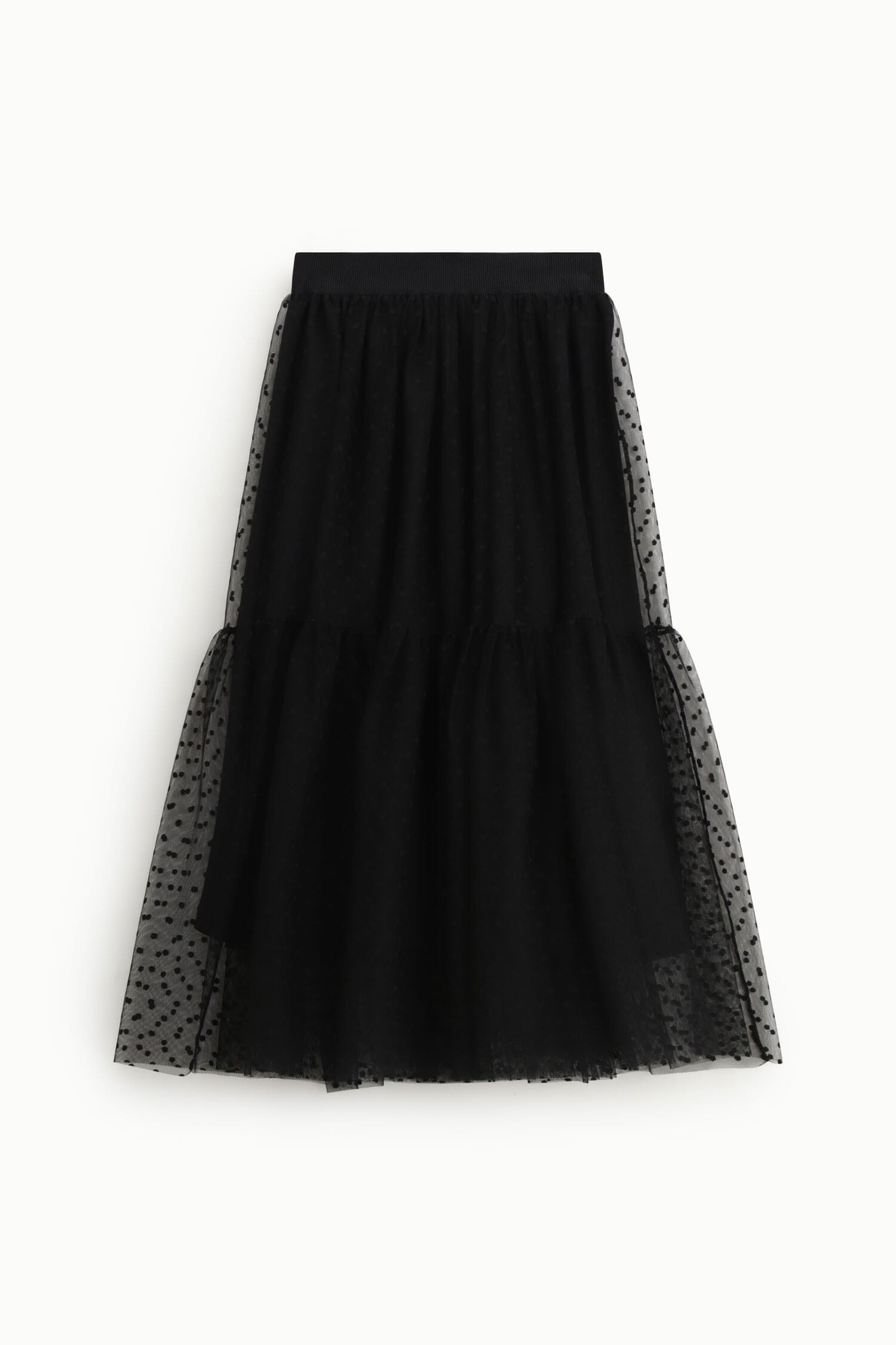 Gonna Midi A Balze Con Strato In Tulle Plumetis Dixie