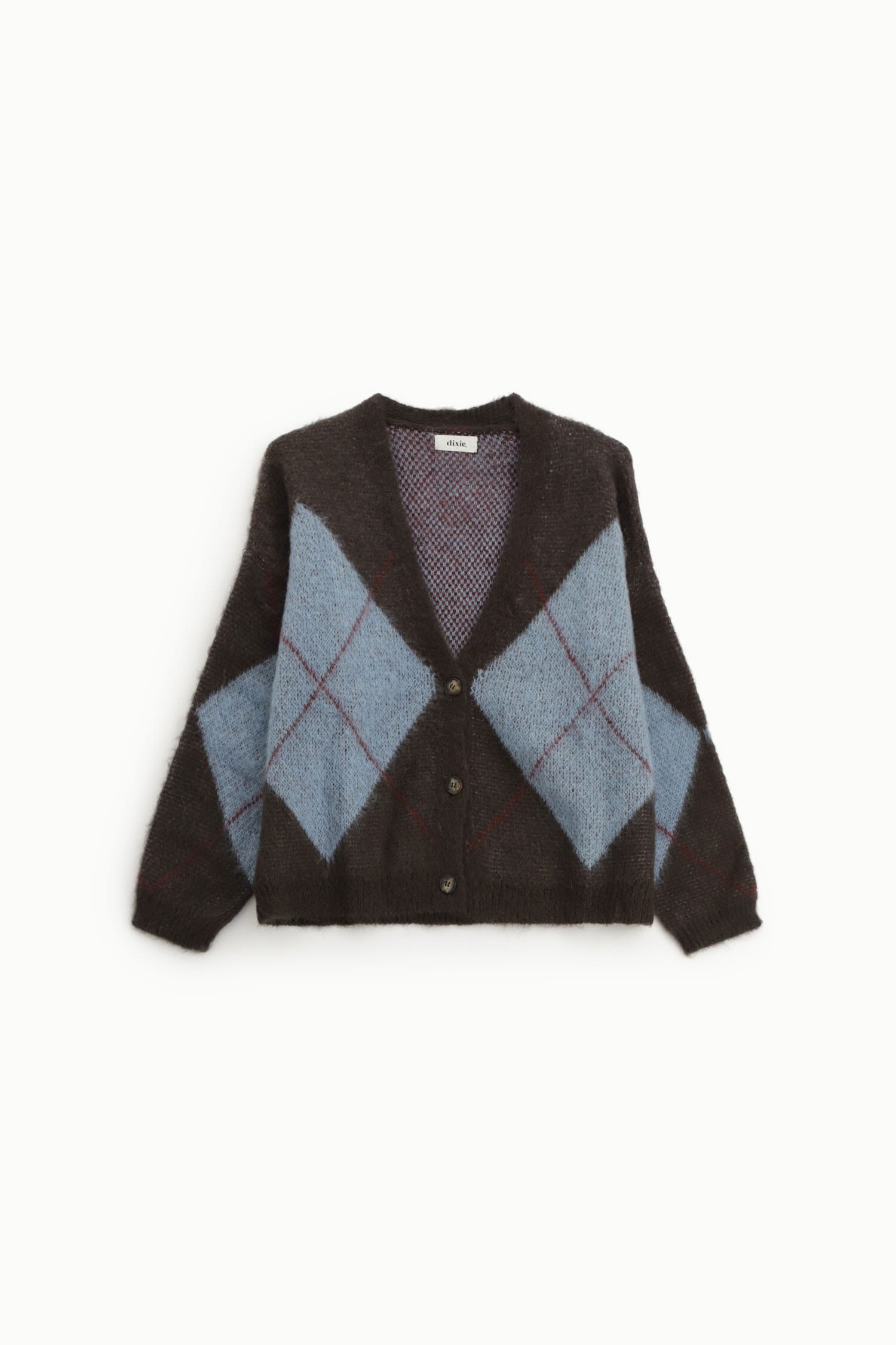 Cardigan avec motif en losange et fermeture à boutons Dixie