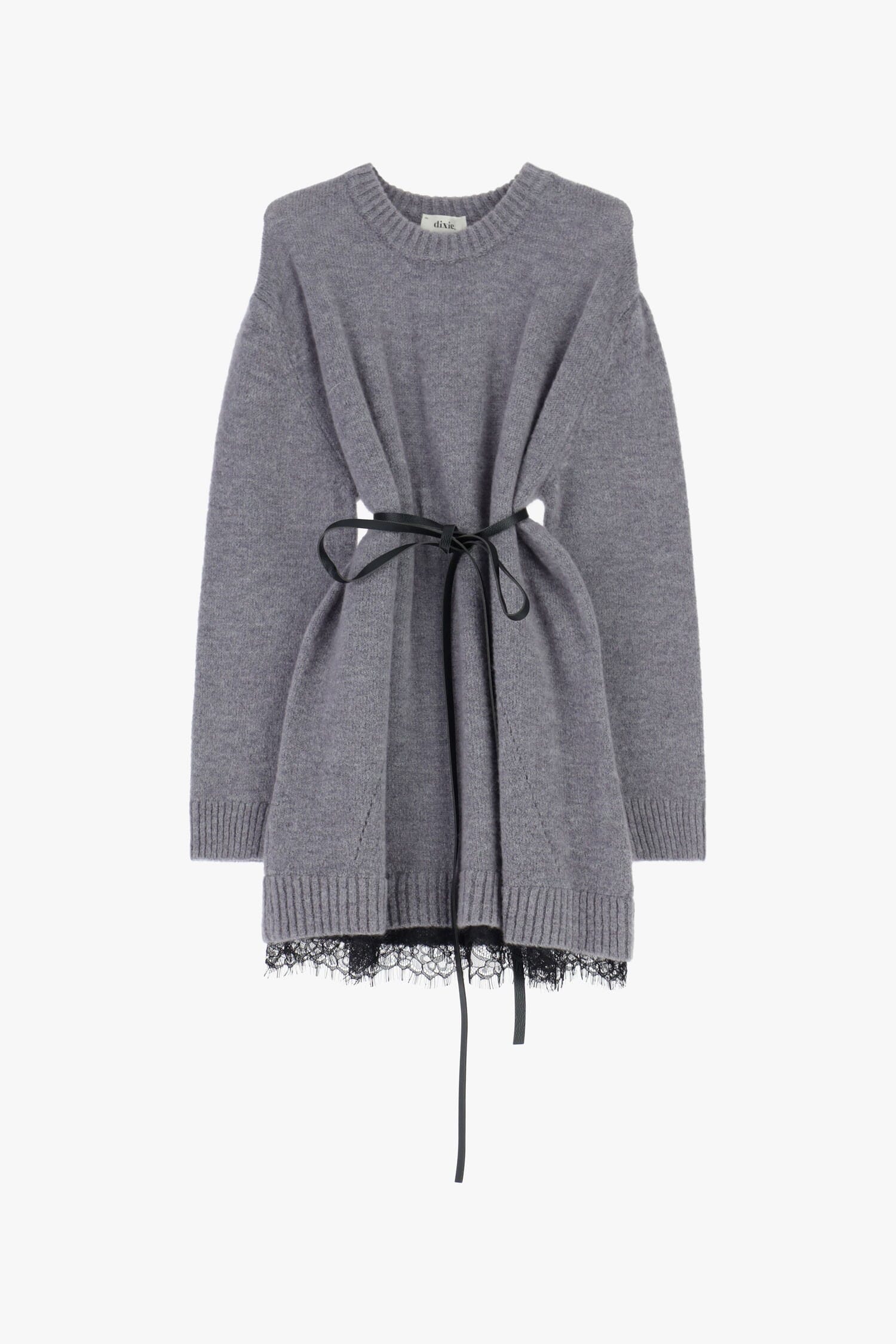 Abito Corto Con Cintura E Bordo In Pizzo Dixie