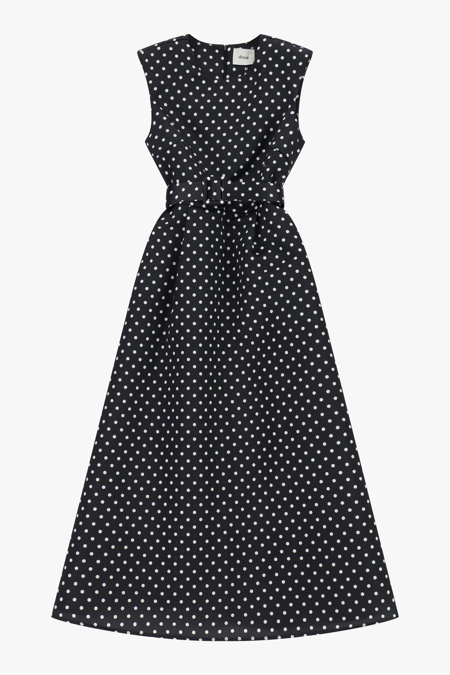 Robe longue sans manches à pois avec ceinture Dixie