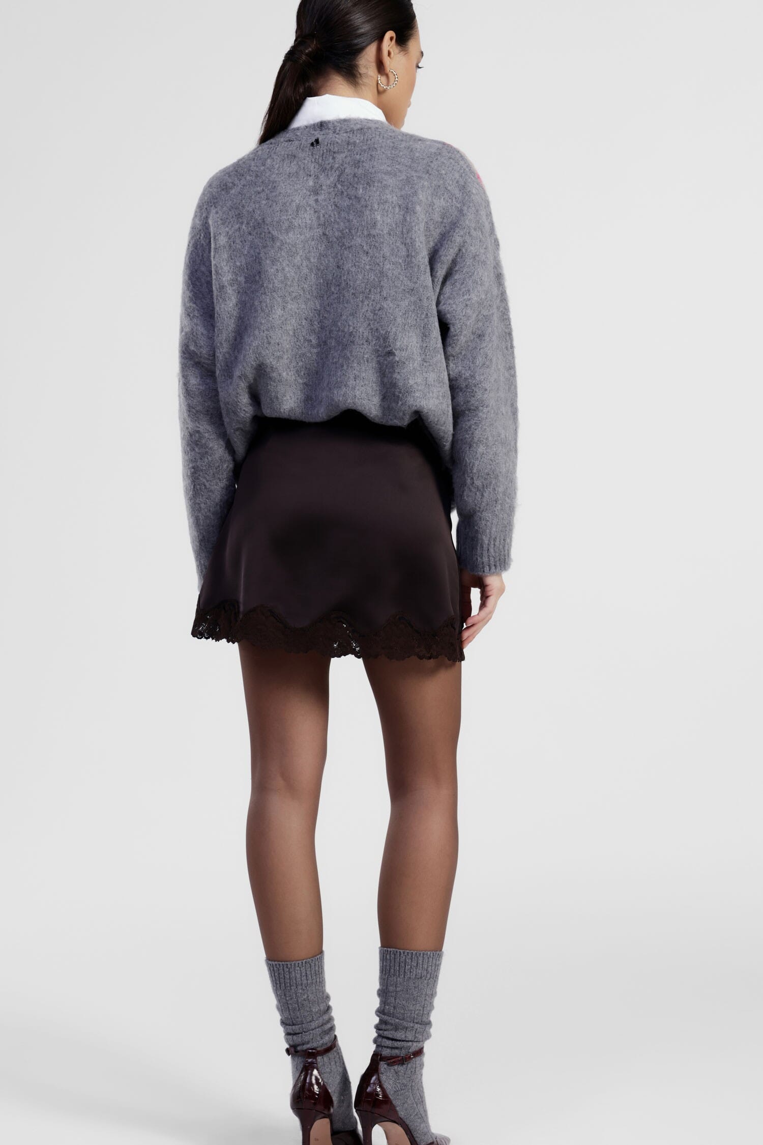 Gonna Corta Con Bordo In Pizzo Ondulato Dixie