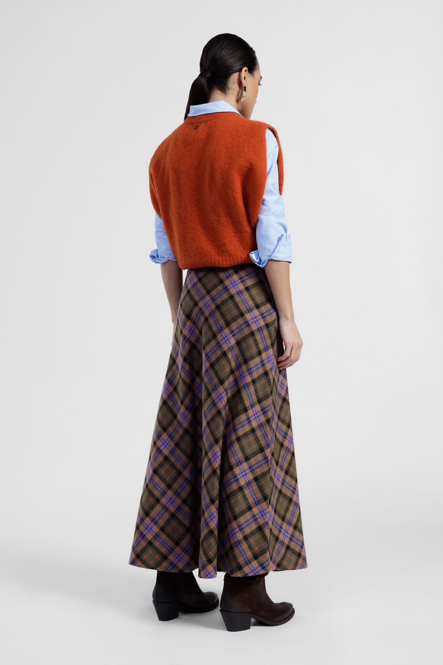 Gonna Midi A Ruota Fantasia Scozzese Dixie