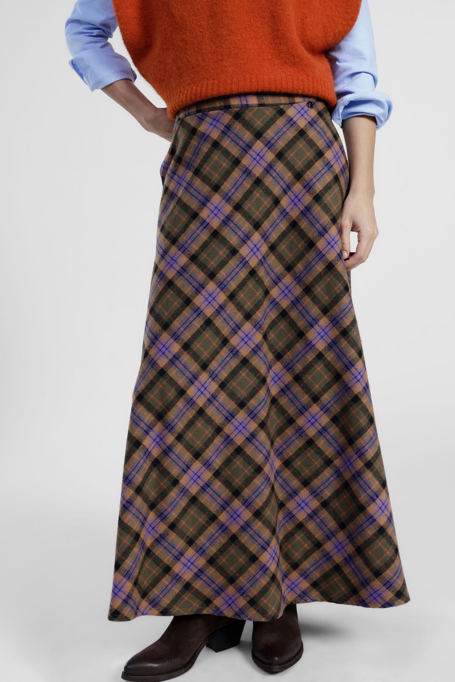 Gonna Midi A Ruota Fantasia Scozzese Dixie