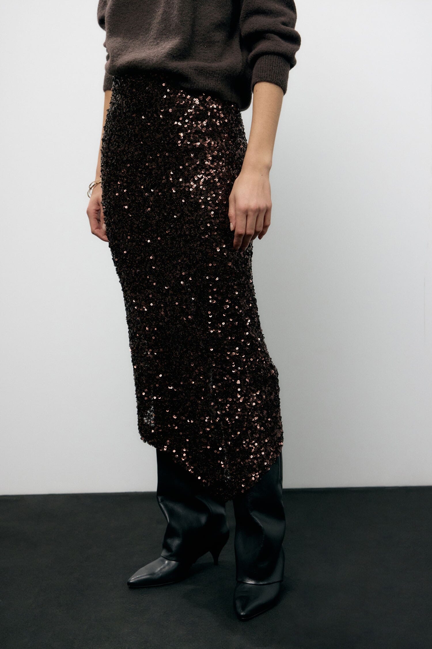 Gonna Asimmetrica Con Paillettes Taglio Geometrico Dixie