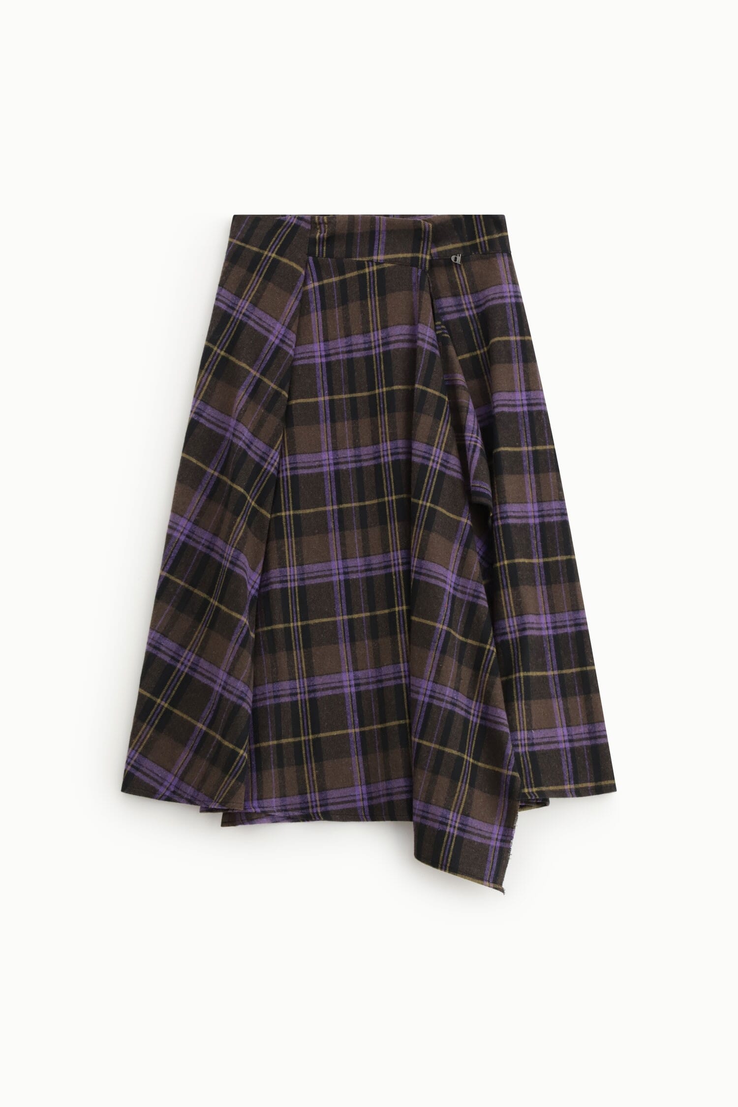 Gonna A Quadri Con Pieghe Asimmetriche Dixie