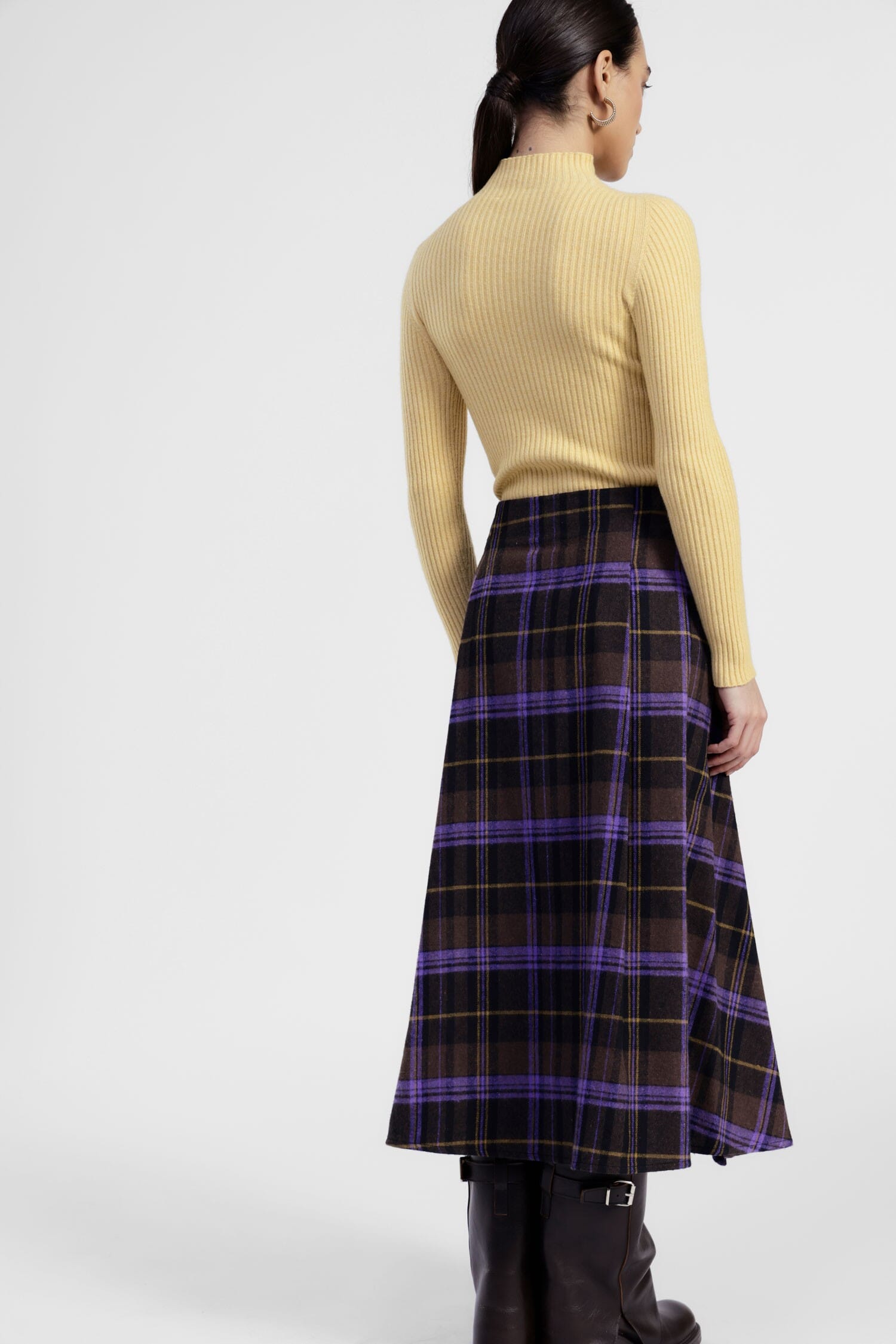 Gonna A Quadri Con Pieghe Asimmetriche Dixie