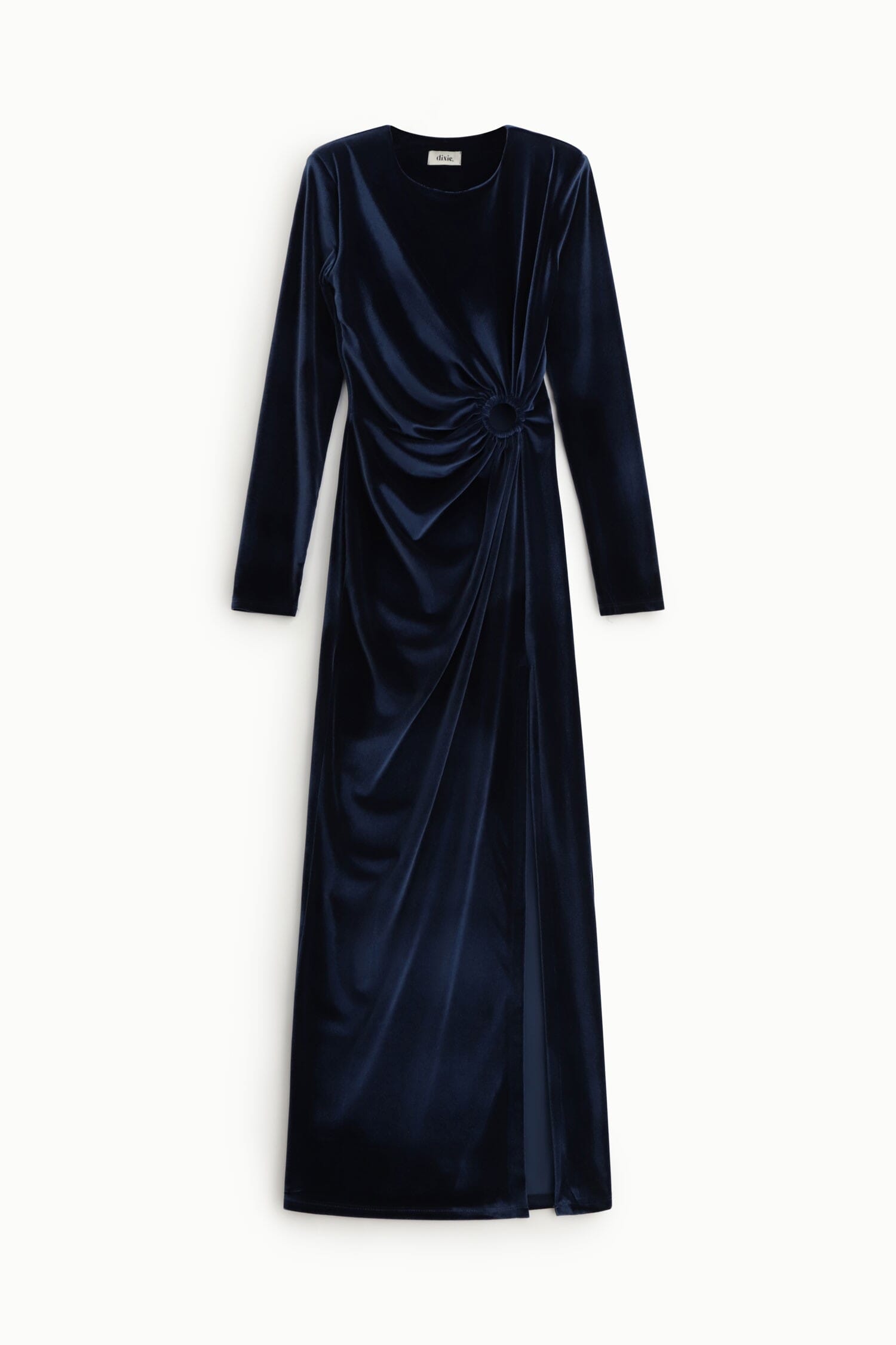 Long Draped Dress With Cut-Out And Dixie Slit