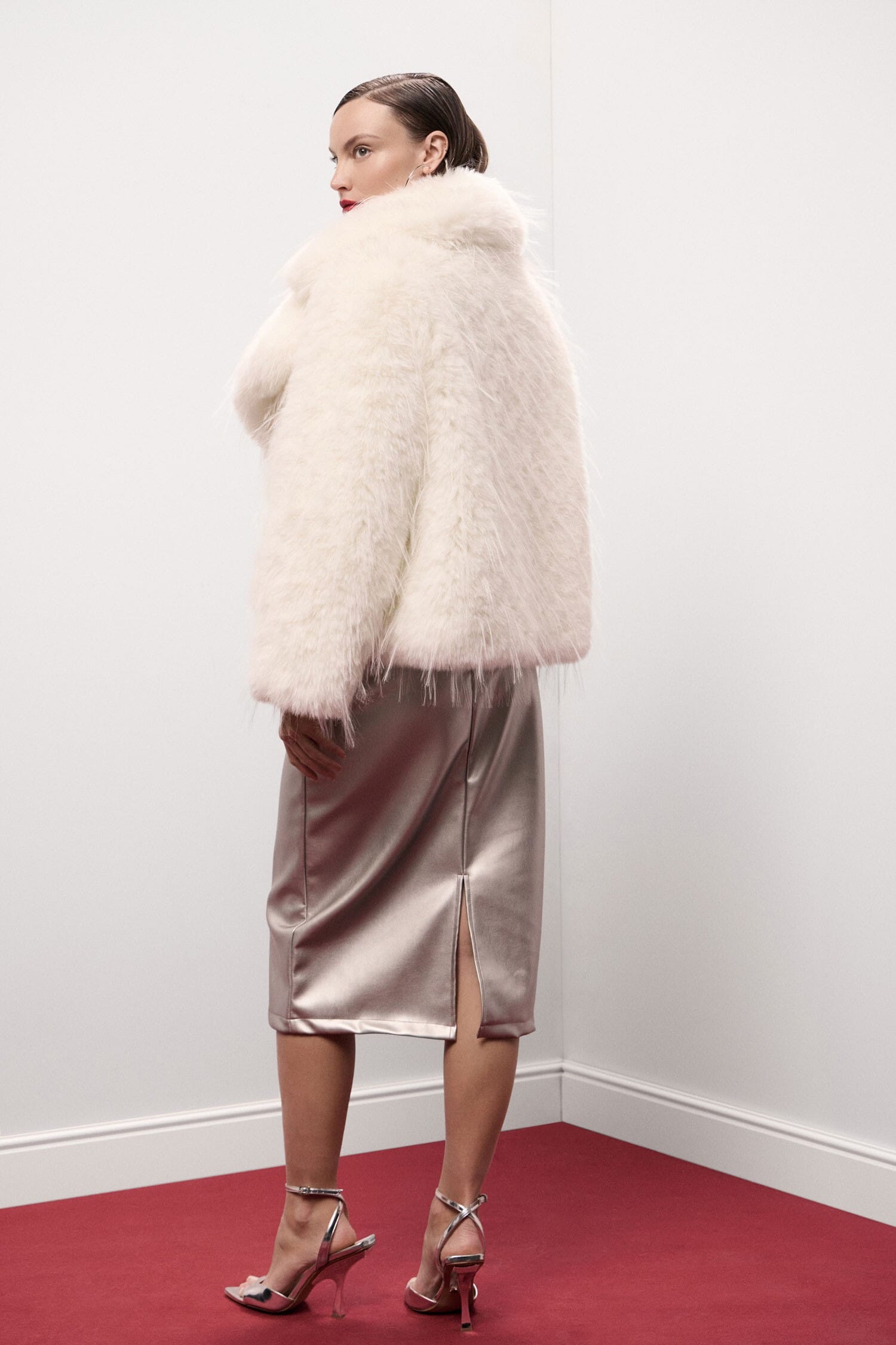 Jupe fourreau midi taille haute avec fente arrière Dixie