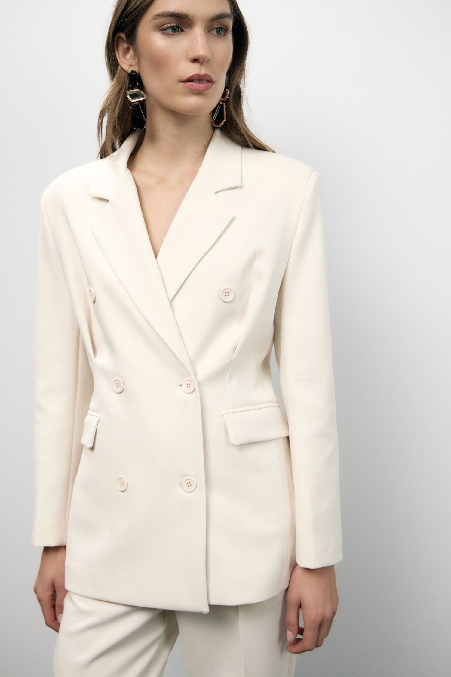 Dixie Blazer à double boutonnage avec poches passepoilées