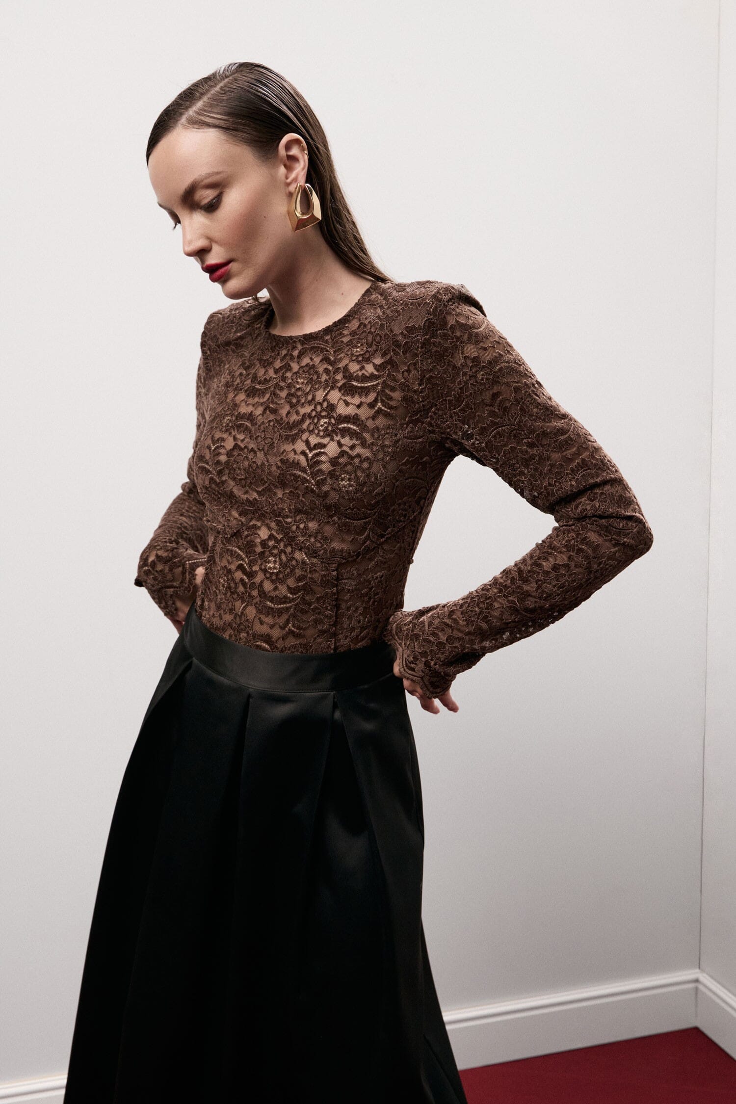 Body In Pizzo Con Maniche Lunghe E Apertura Sul Retro Dixie