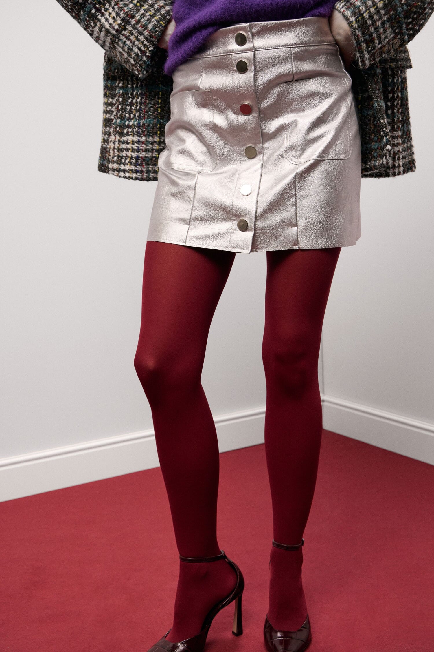 Gonna Corta Con Bottoni E Tasche Applicate Dixie