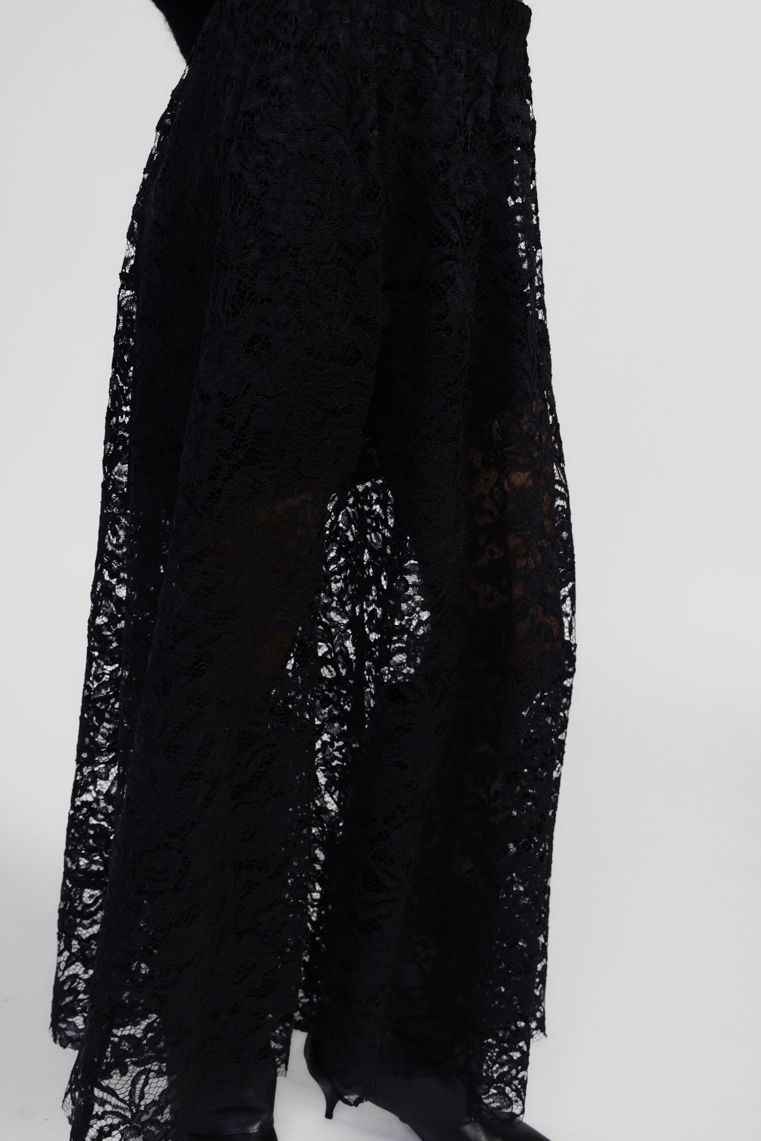 Gonna Lunga In Pizzo Con Effetto Trasparente Dixie