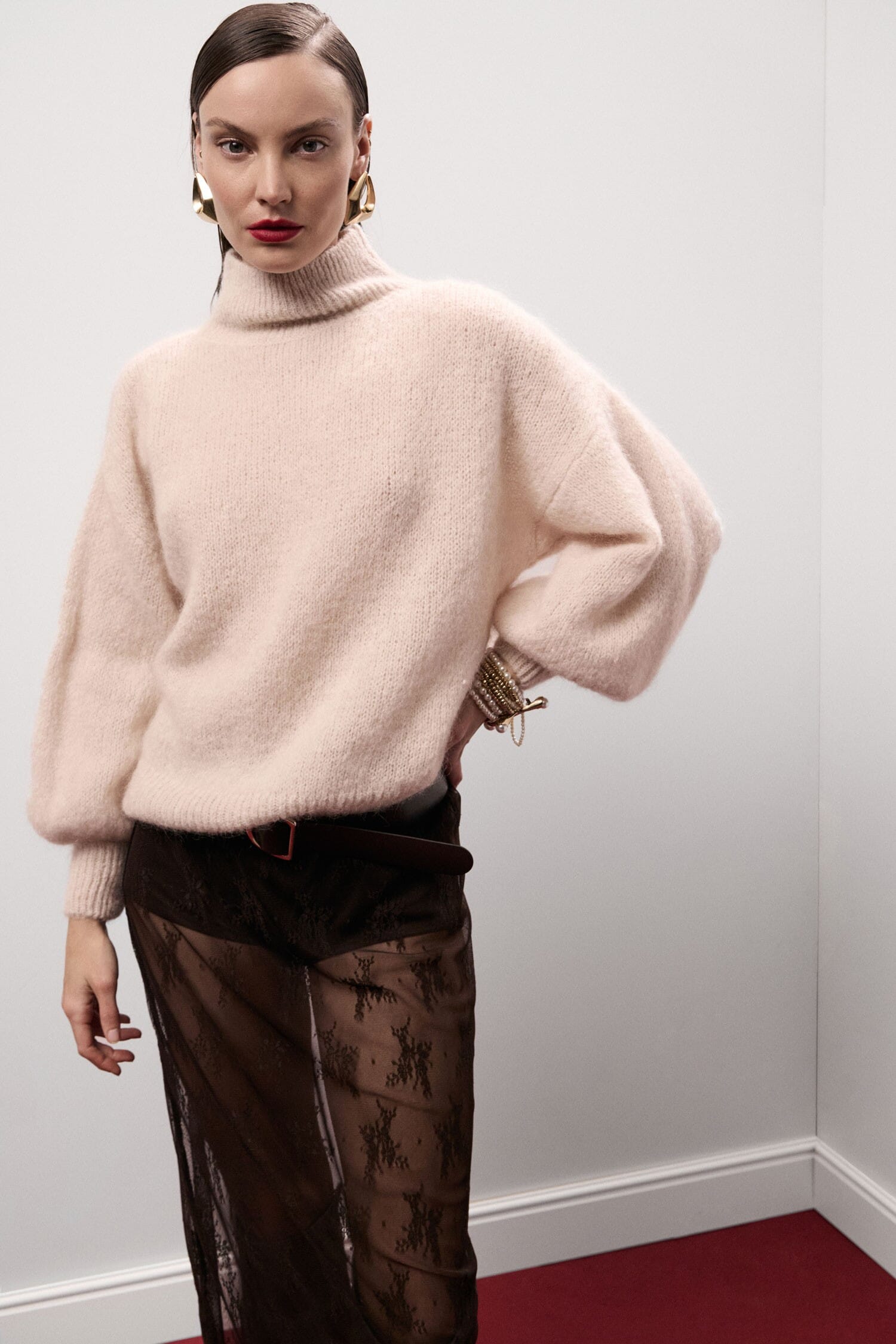 Dixie Wide Long-Sleeve High Neck Sweater (Pull à manches longues et col montant)