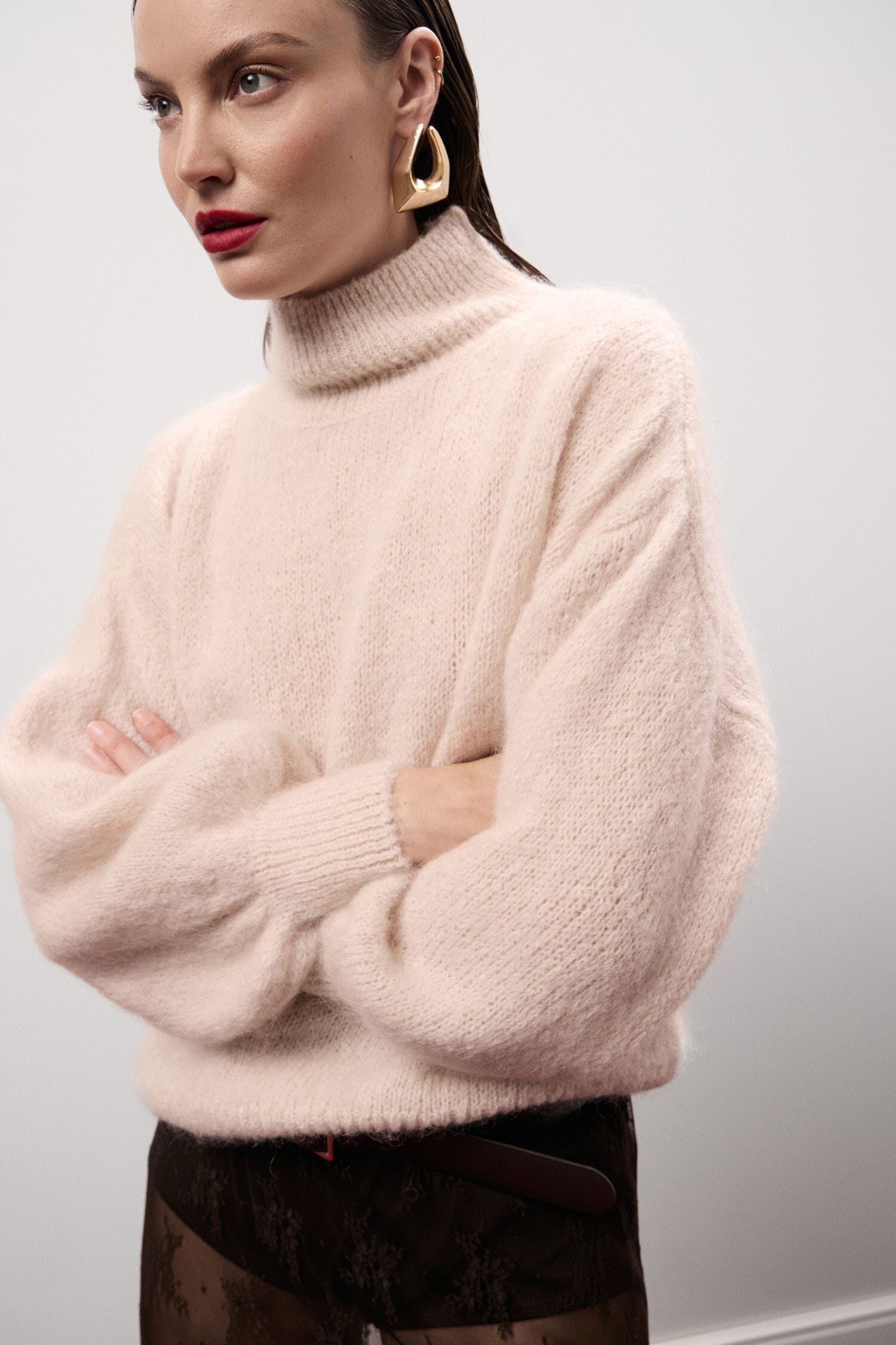 Dixie Wide Long-Sleeve High Neck Sweater (Pull à manches longues et col montant)