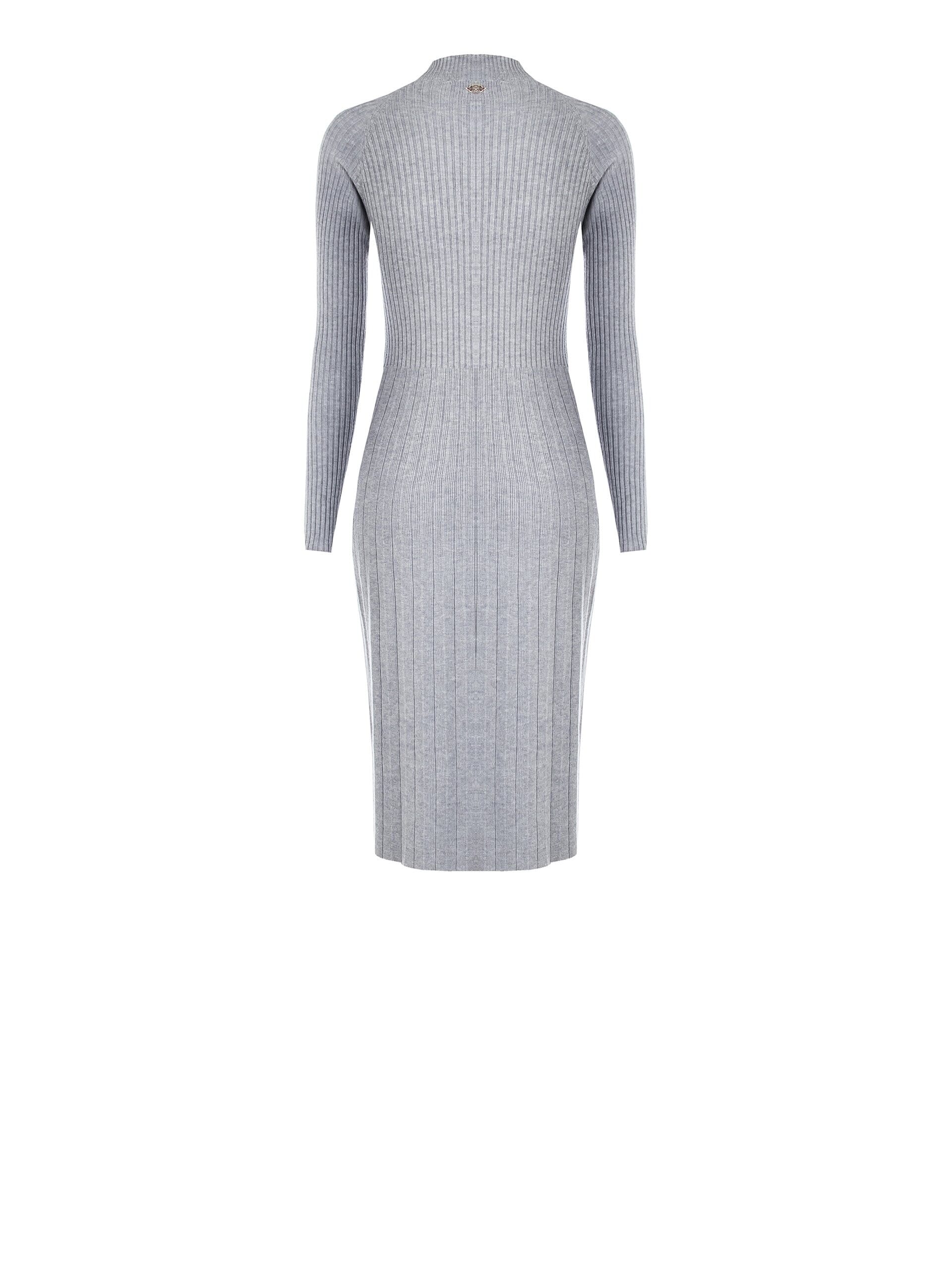 Abito Lungo Dolcevita In Maglia A Coste Rinascimento