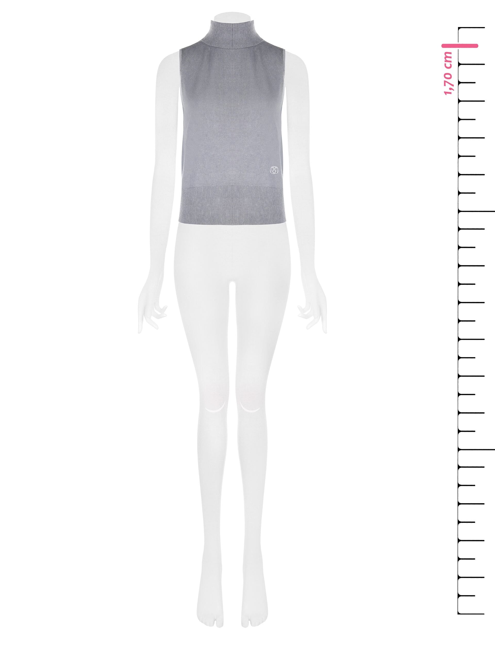 Maglione Dolcevita Smanicato Con Logo RR Ricamato Rinascimento