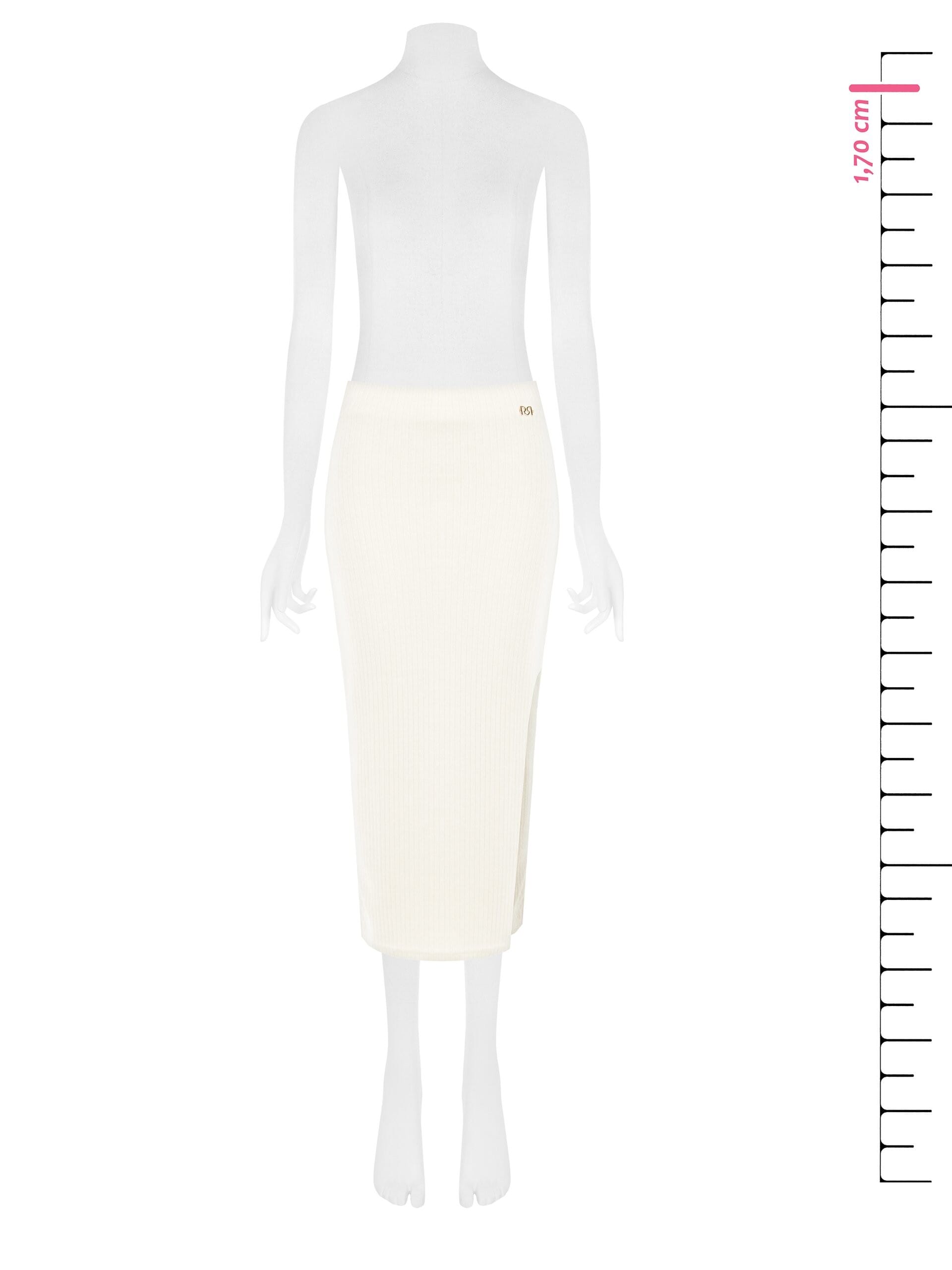 Rinascimento - Jupe crayon en maille côtelée avec étiquette logo Rr