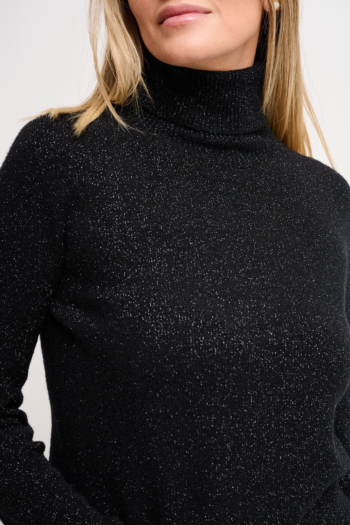 Maryley - Tricot à col montant en Lurex