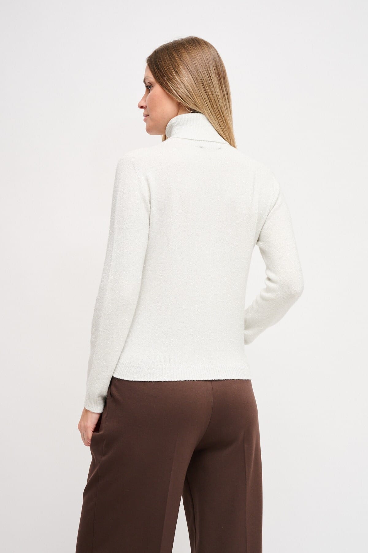 Maryley - Tricot à col montant en Lurex