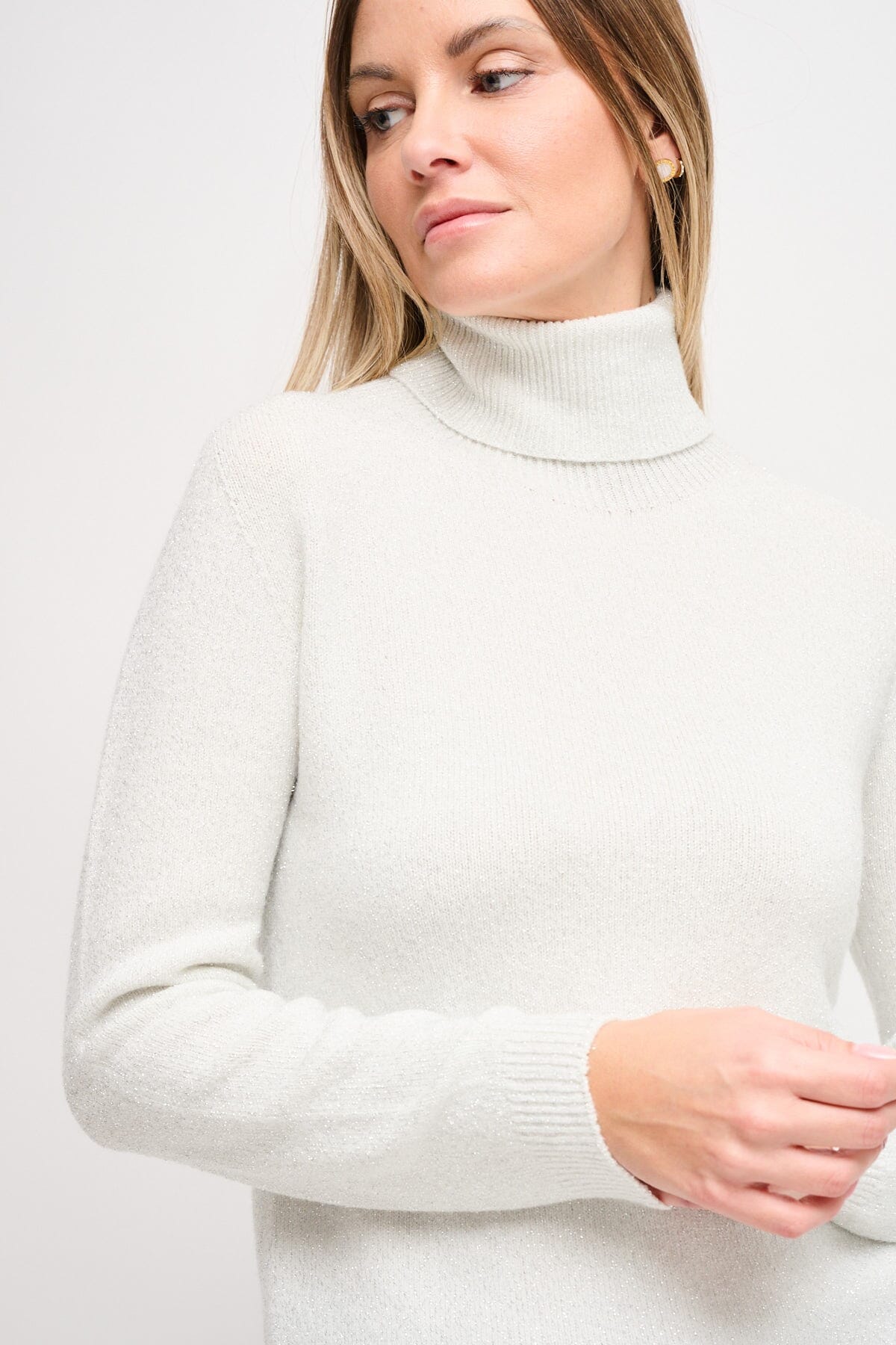 Maryley - Tricot à col montant en Lurex