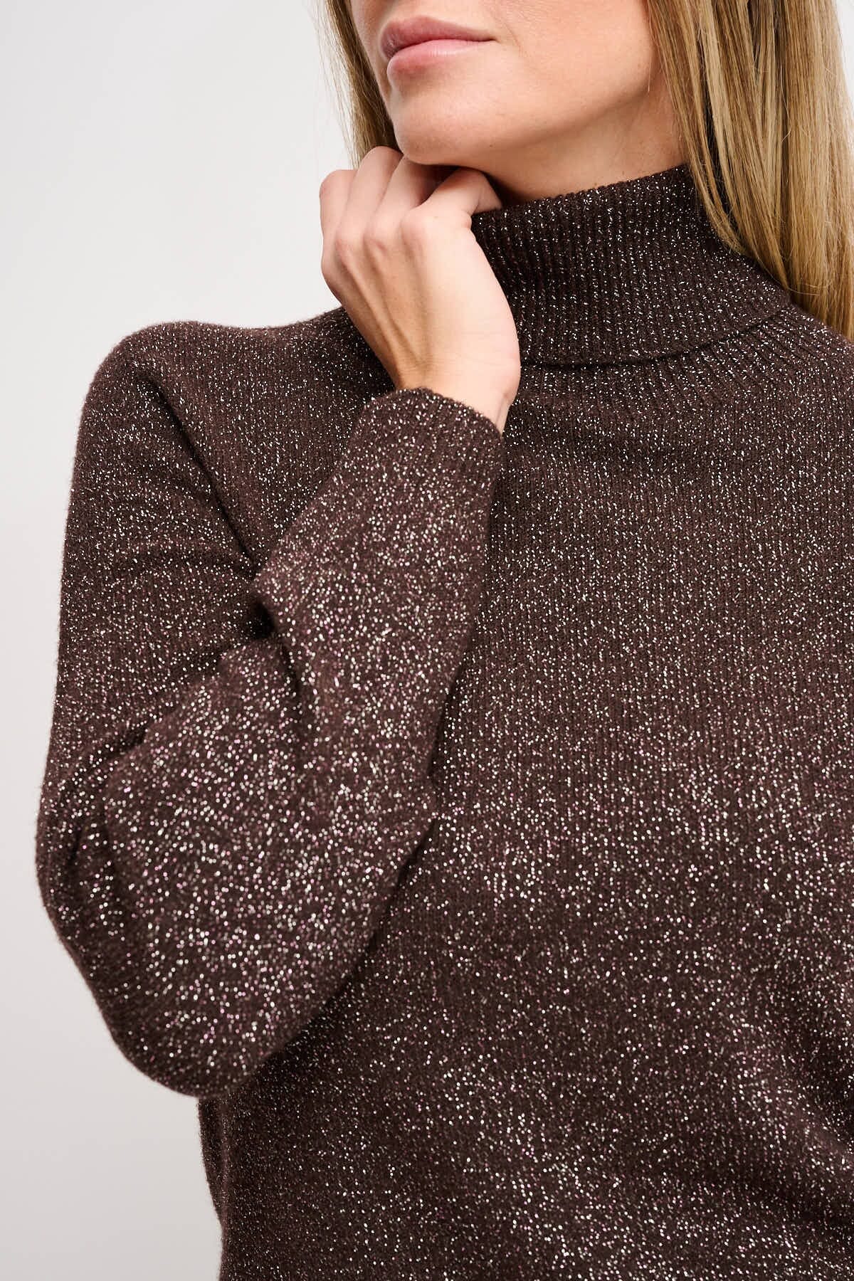 Maryley - Tricot à col montant en Lurex