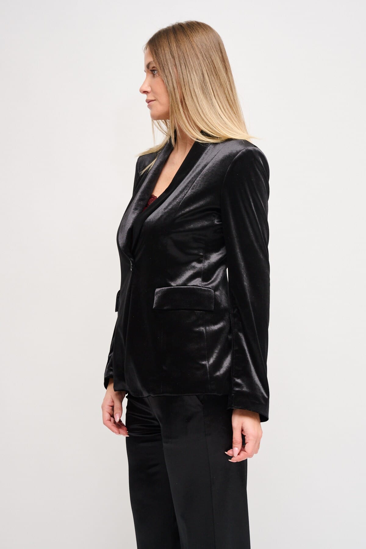 Maryley Velvet One-breasted Jacket