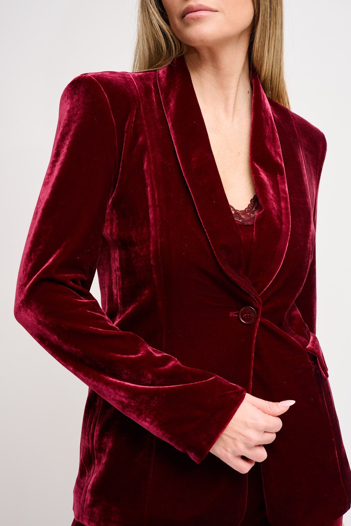 Maryley Velvet One-breasted Jacket