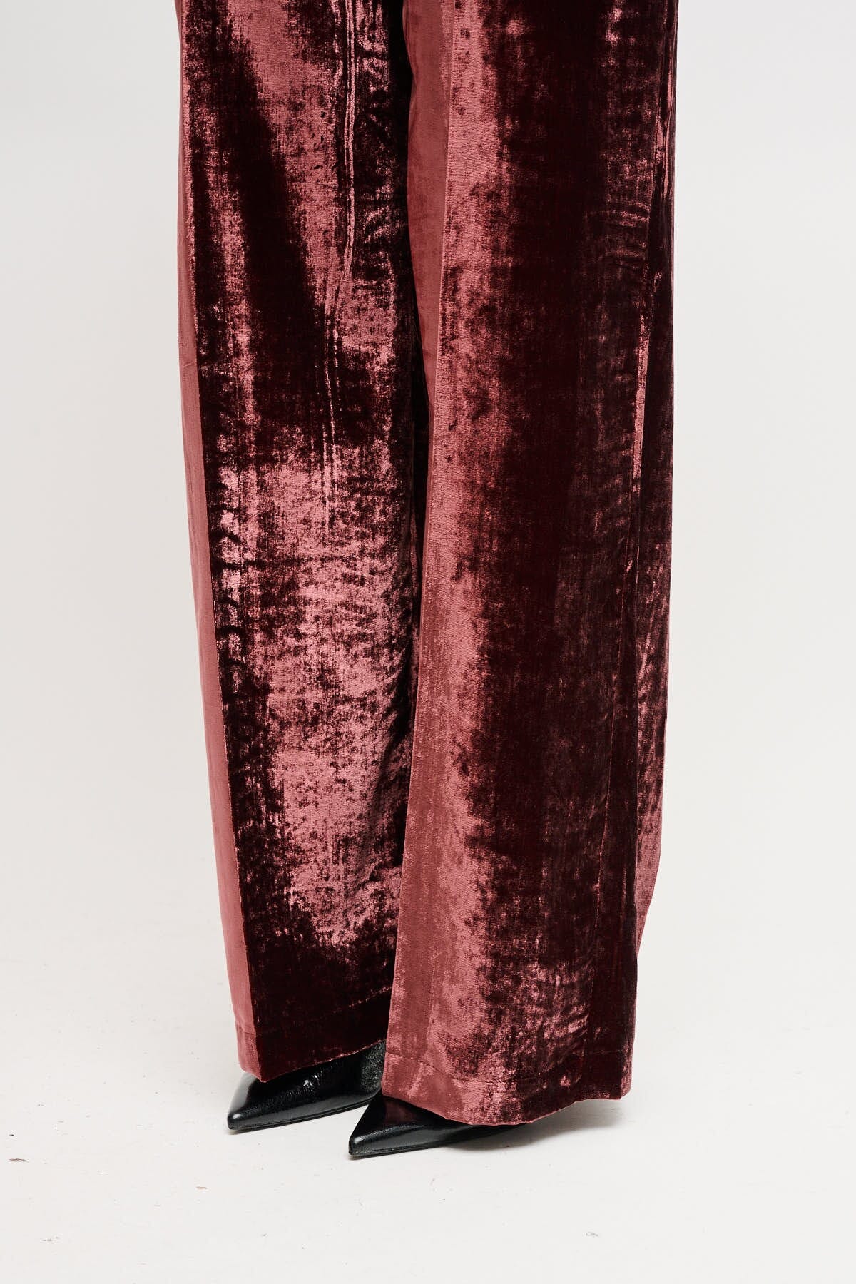 Pantaloni A Palazzo In Velluto Liscio Maryley