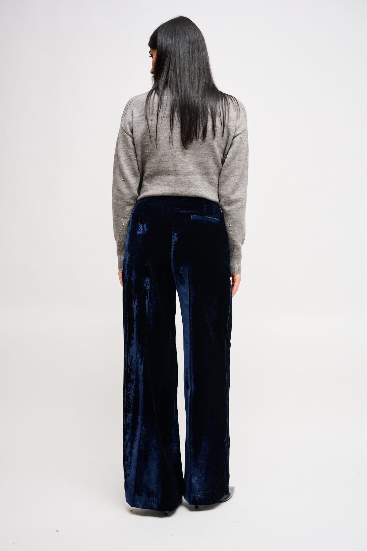 Pantaloni A Palazzo In Velluto Liscio Maryley