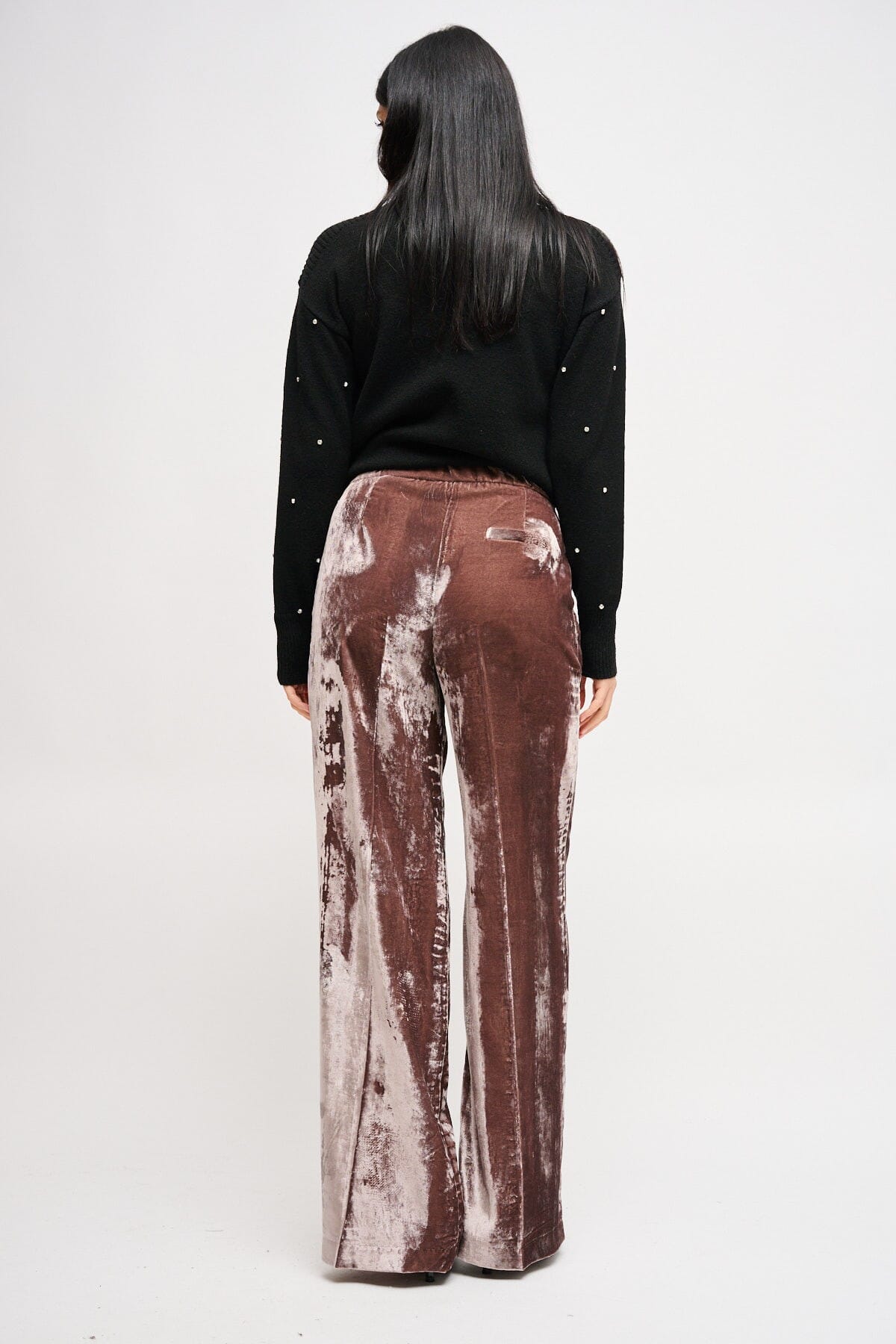 Pantaloni A Palazzo In Velluto Liscio Maryley