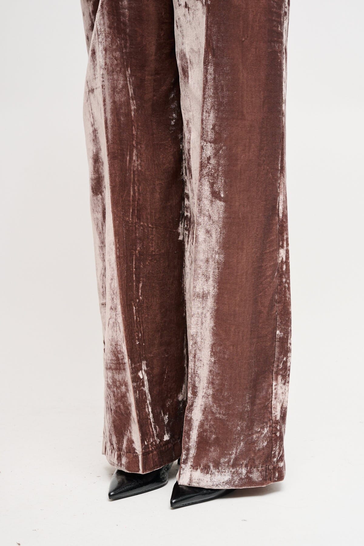 Pantaloni A Palazzo In Velluto Liscio Maryley