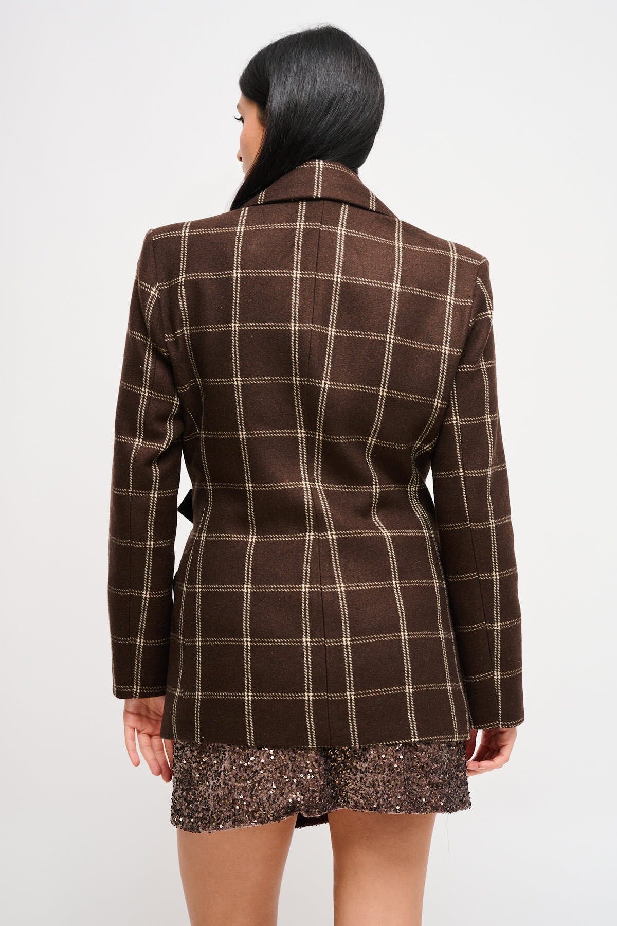 Giacca Check Con Dettaglio Cintura Maryley