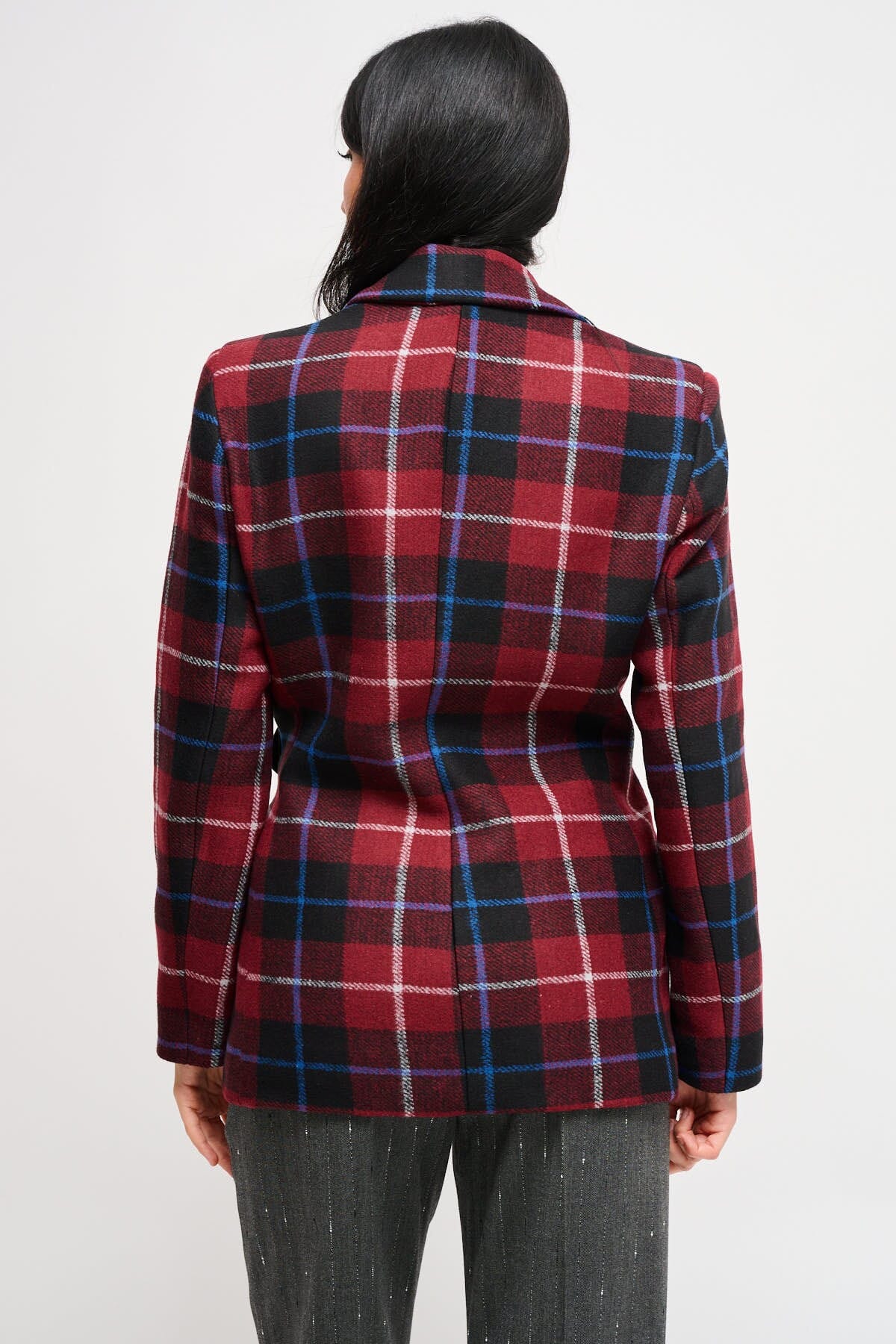 Maryley - Veste à carreaux avec ceinture