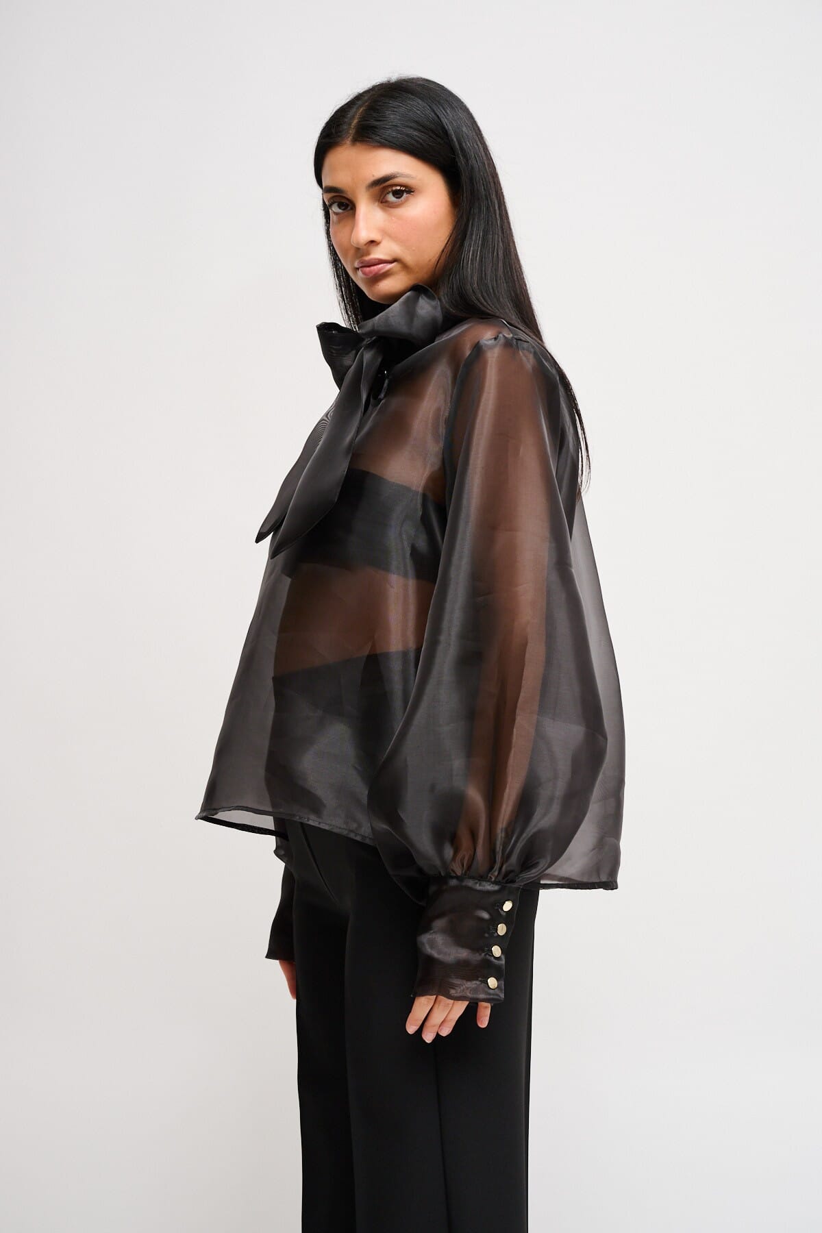 Blusa In Raso Semitrasparente Maryley