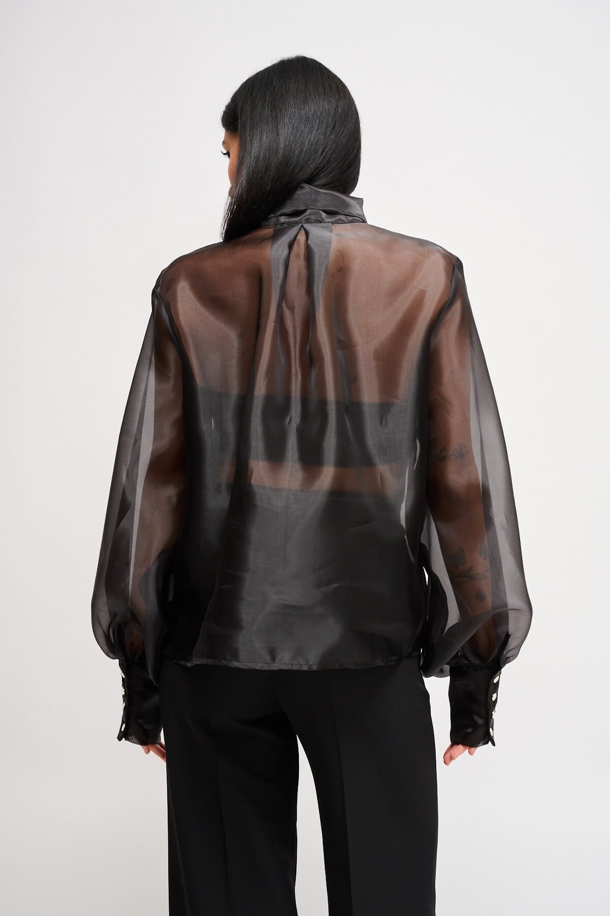 Blusa In Raso Semitrasparente Maryley