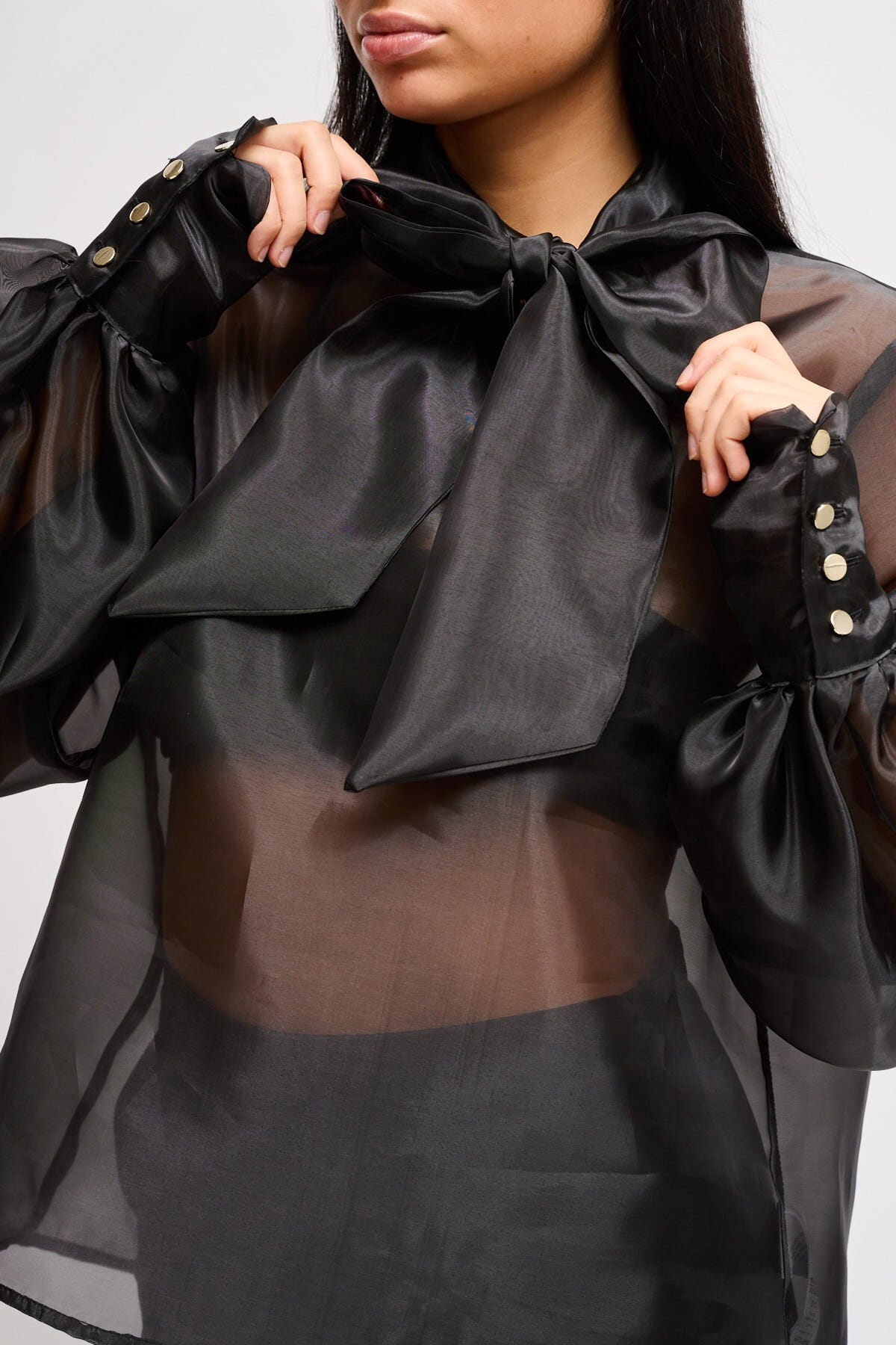 Blusa In Raso Semitrasparente Maryley