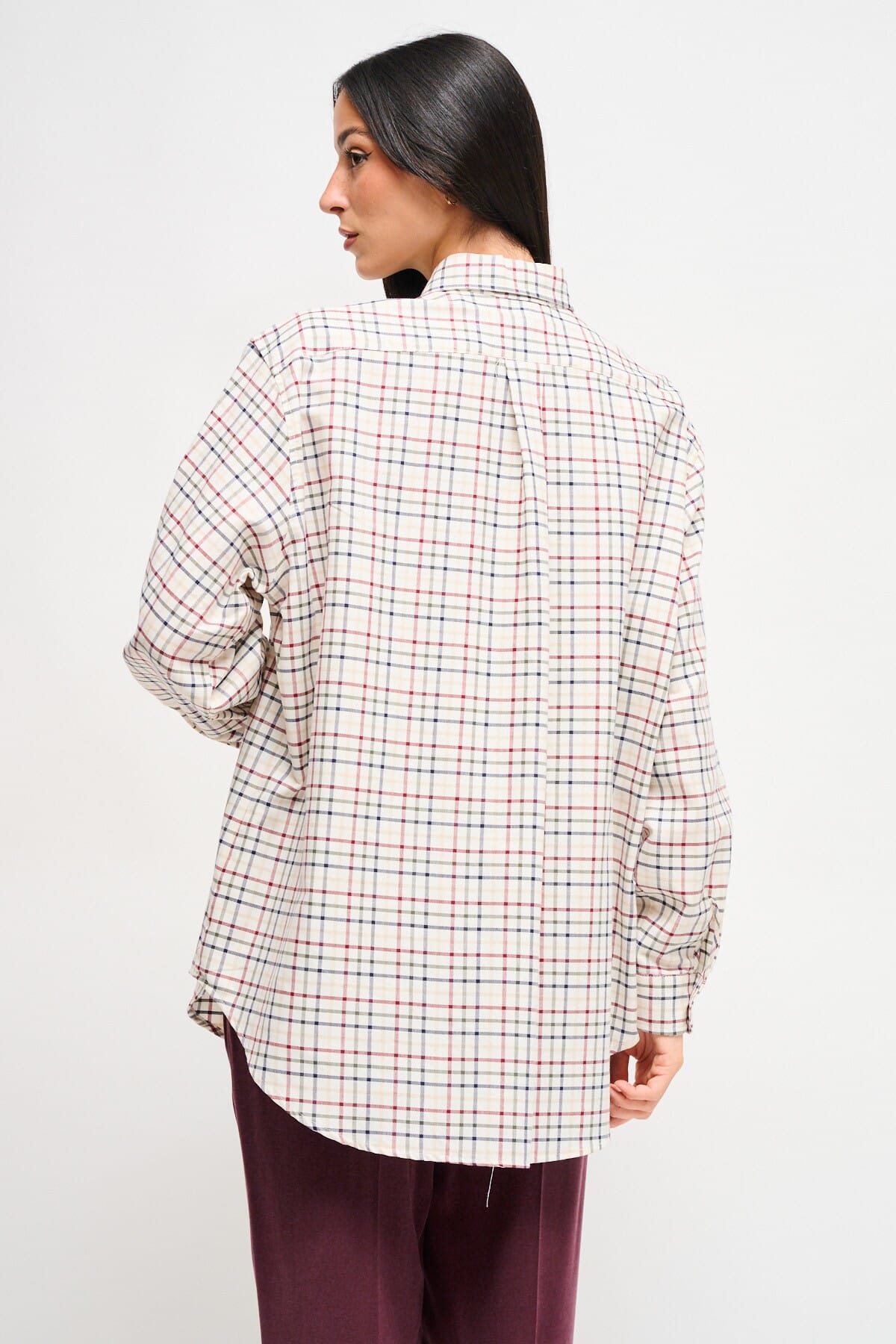 Maryley Check Over Shirt With Jewelled Brooch