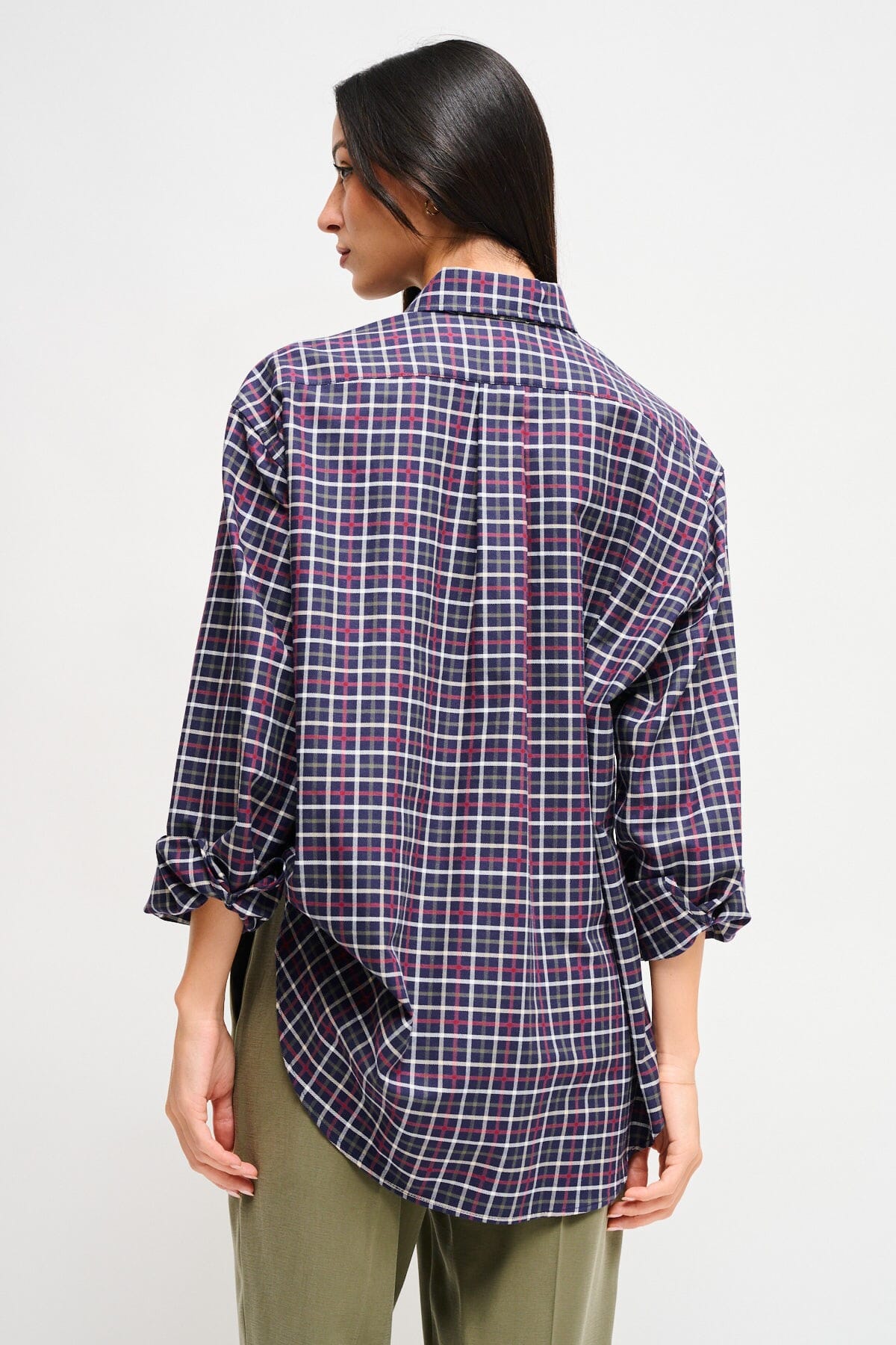 Maryley Check Over Shirt With Jewelled Brooch