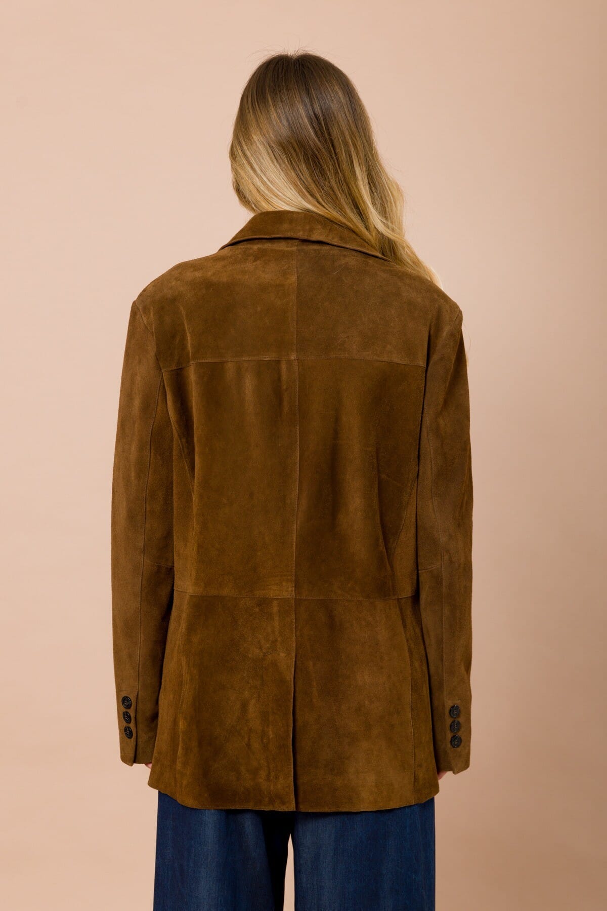 Giacca In Crosta Taglio Vivo Con Tasche Ad Aletta Maryley