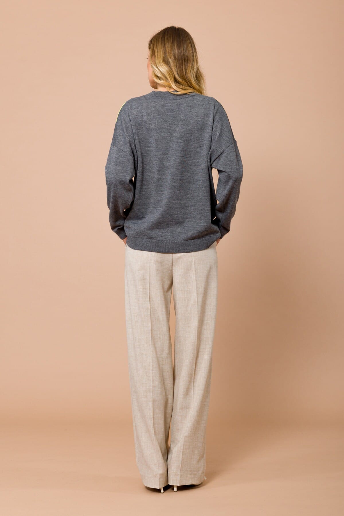 Jersey à manches longues avec motif argyle Maryley