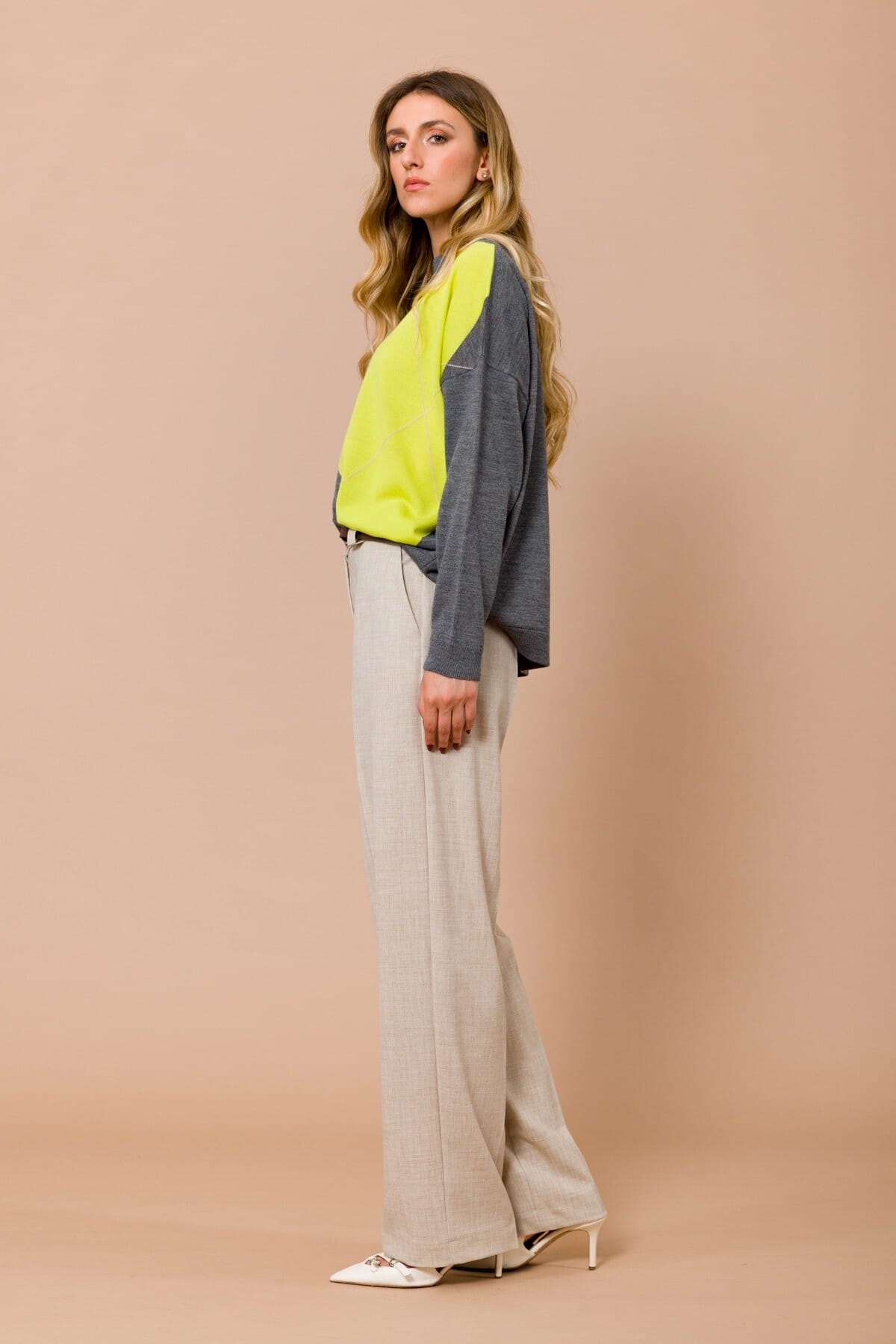 Jersey à manches longues avec motif argyle Maryley