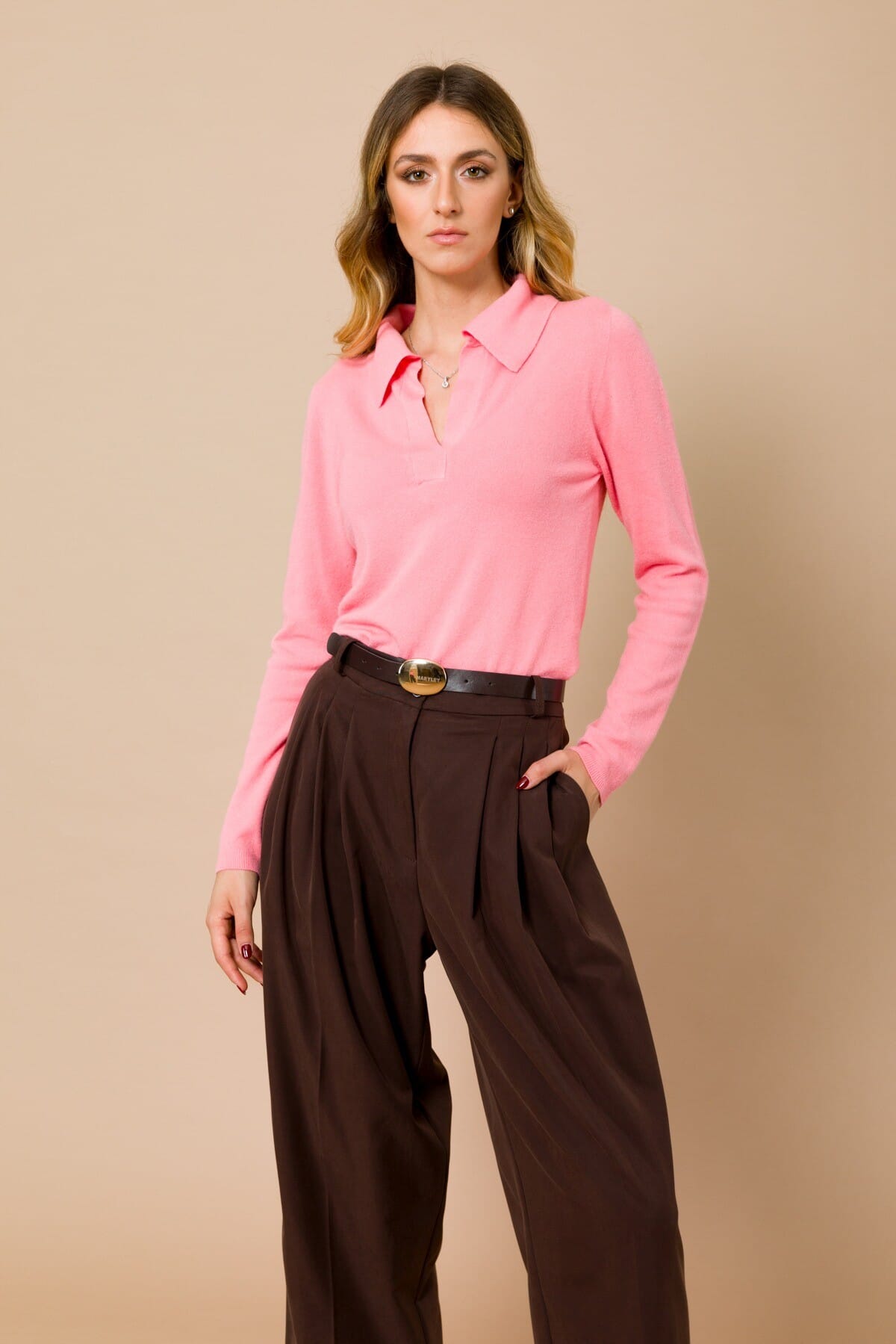 Polo en maille à manches longues Maryley