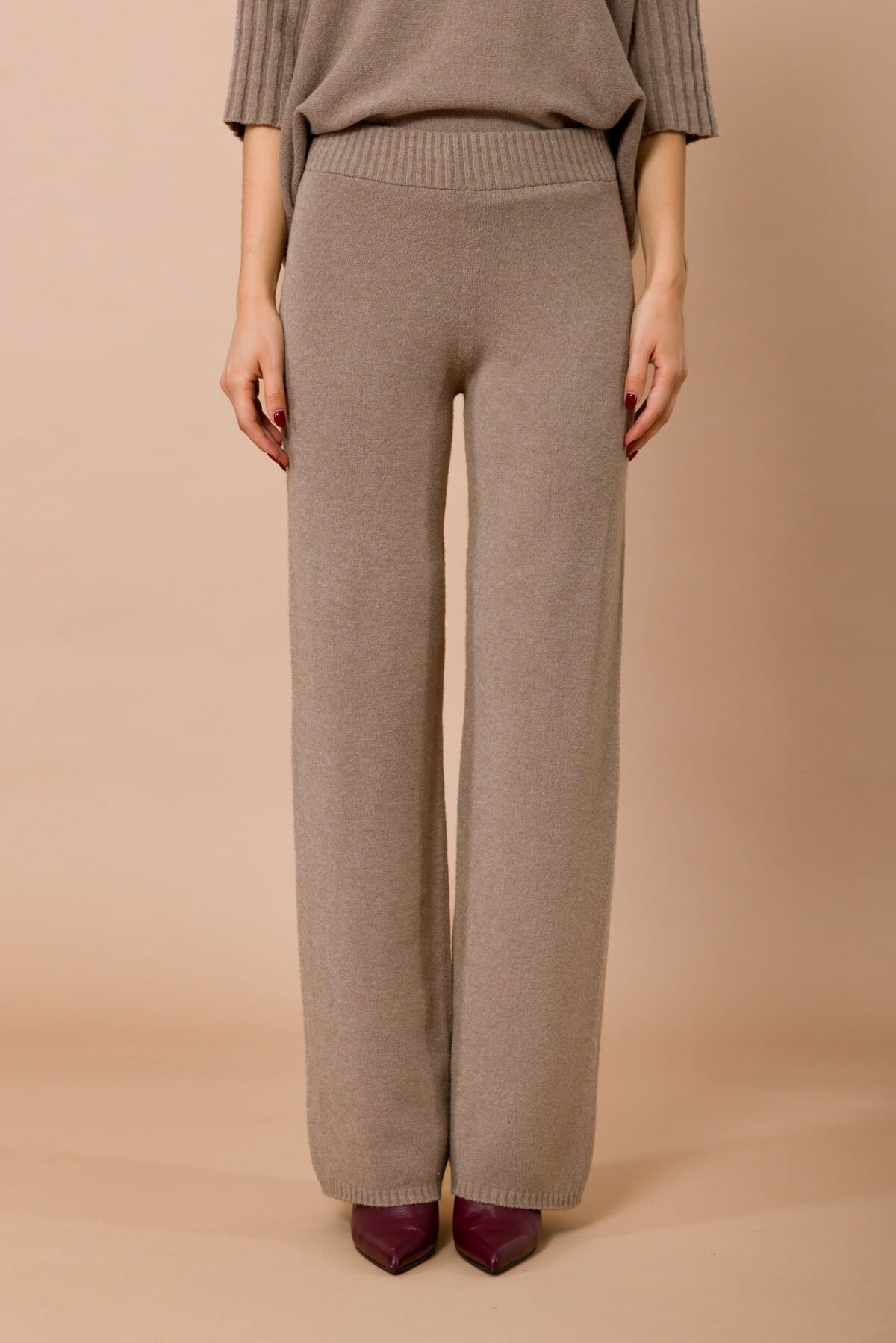 Pantalone Palazzo In Maglia Con Elastico In Vita Maryley